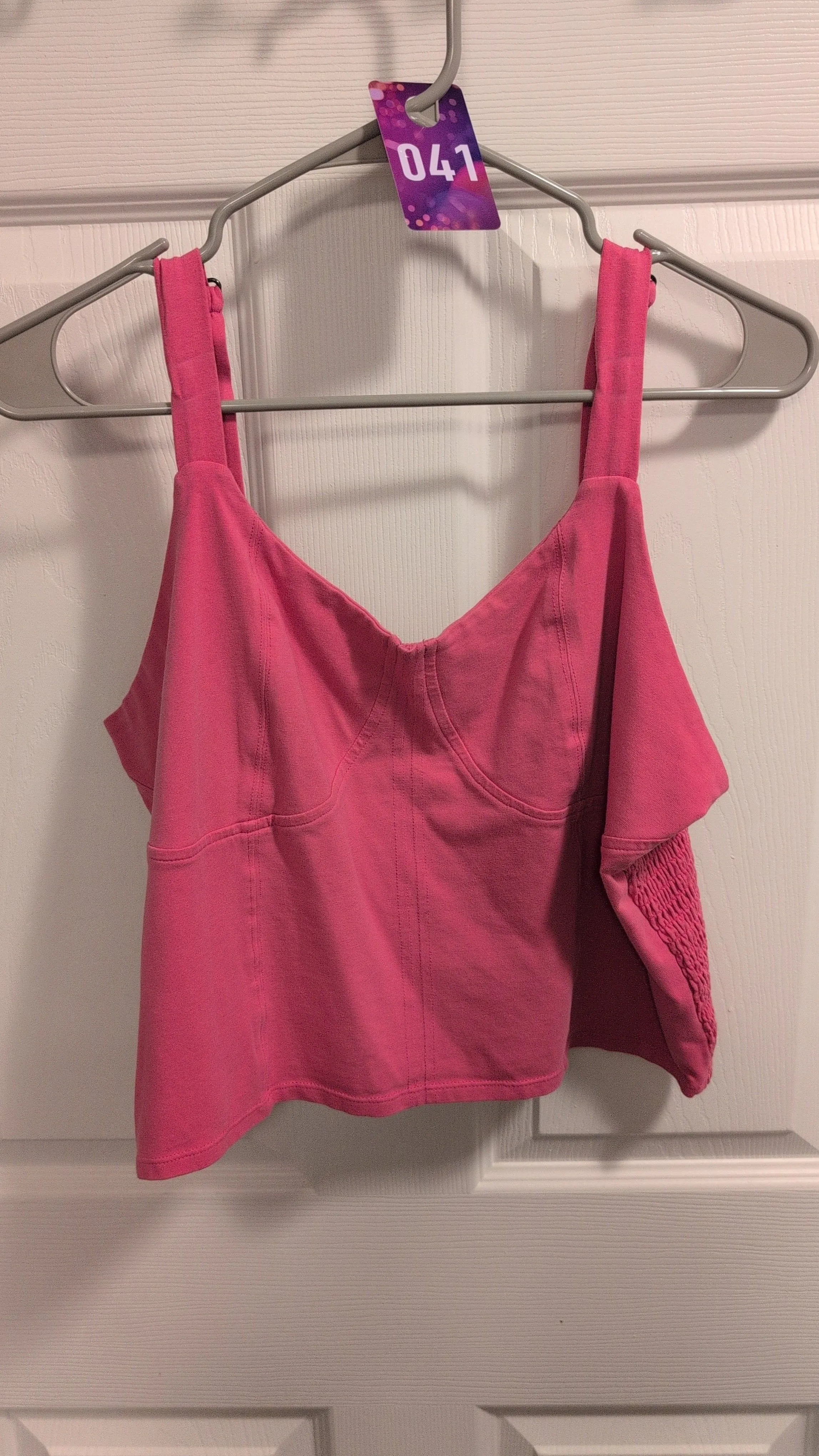 Product image for z041 Kelclight The Drop hot pink bustier smocked back adjustable straps size XXL