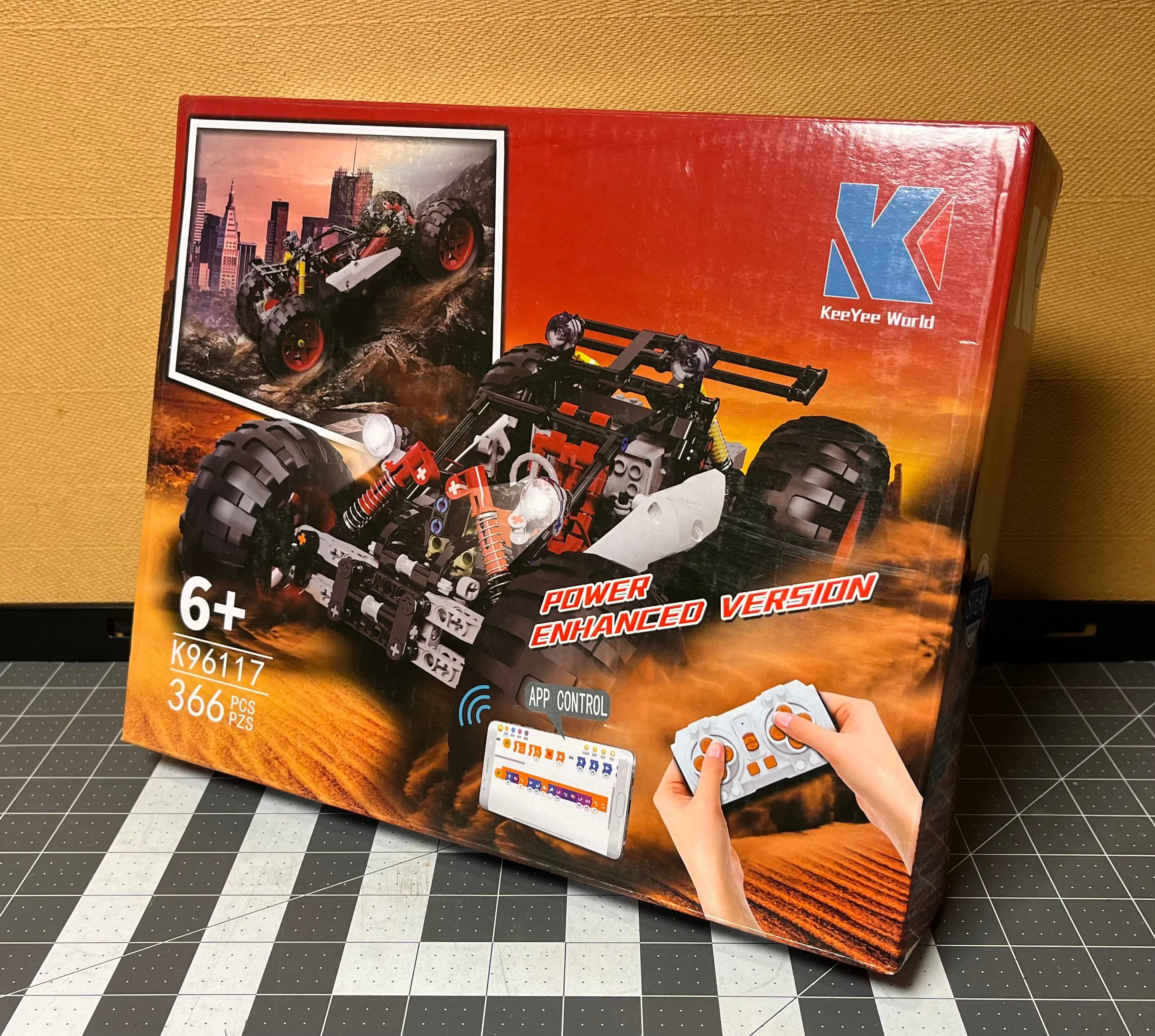 Product image for KeeYee K96117 R/C and App controlled Dune Buggy. 366 pieces, Danish Technical Block Compatible
