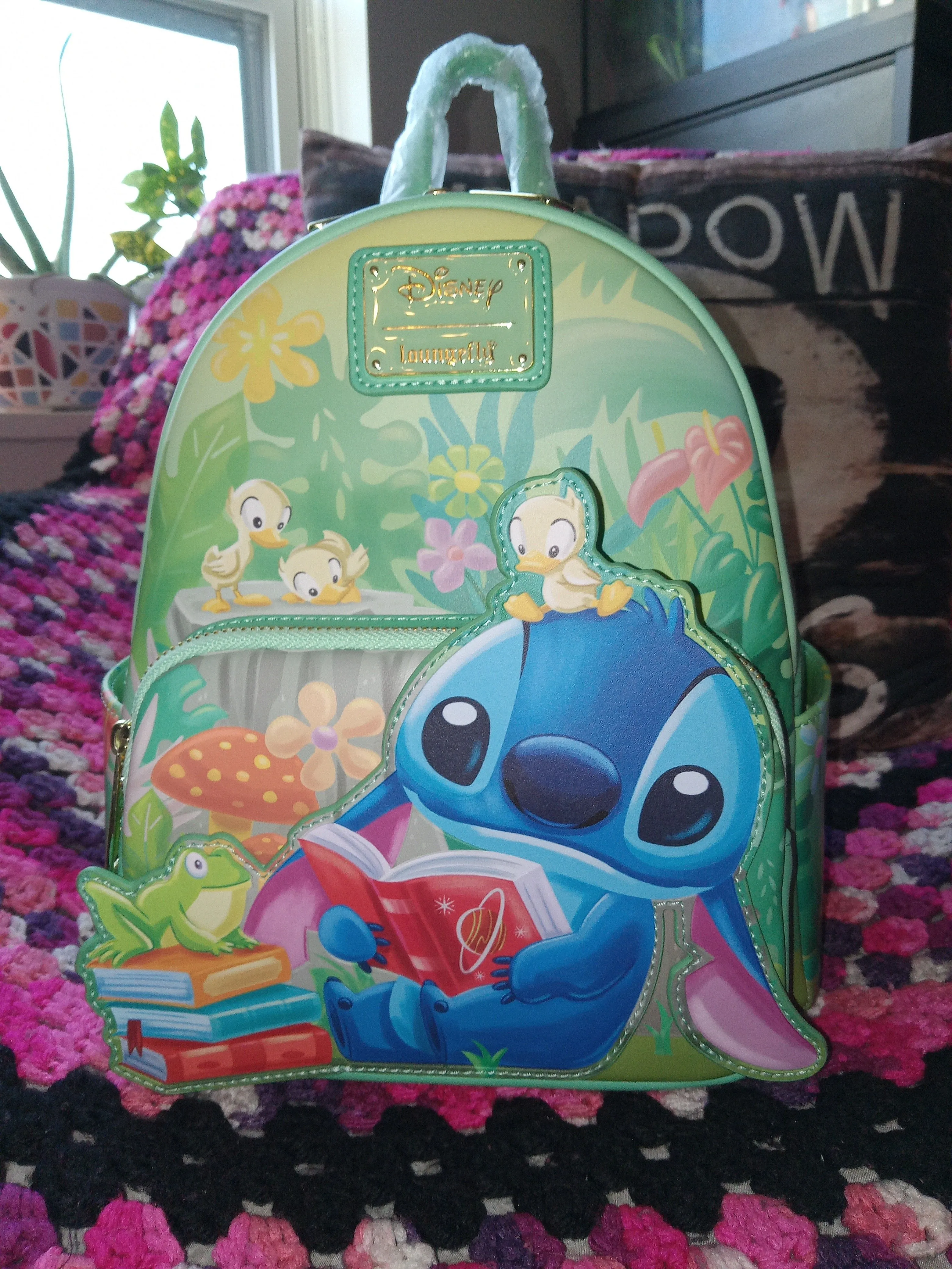 Product image for Loungefly Stitch Reading w/ Ducks Mini backpack New with Tags BAM EXCLUSIVE 