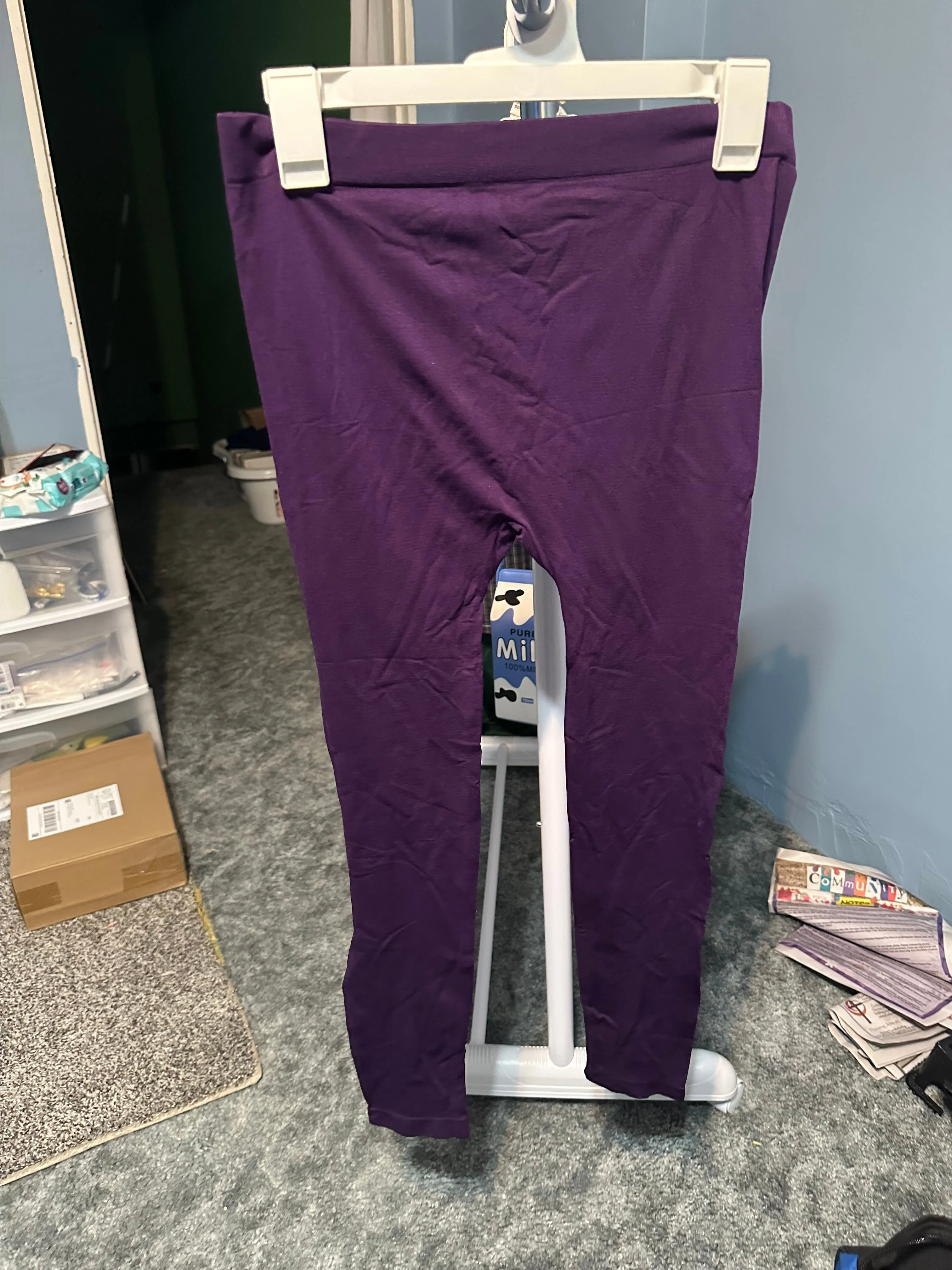 Product image for Silver One Brand Purple Capri Length Leggings L XL