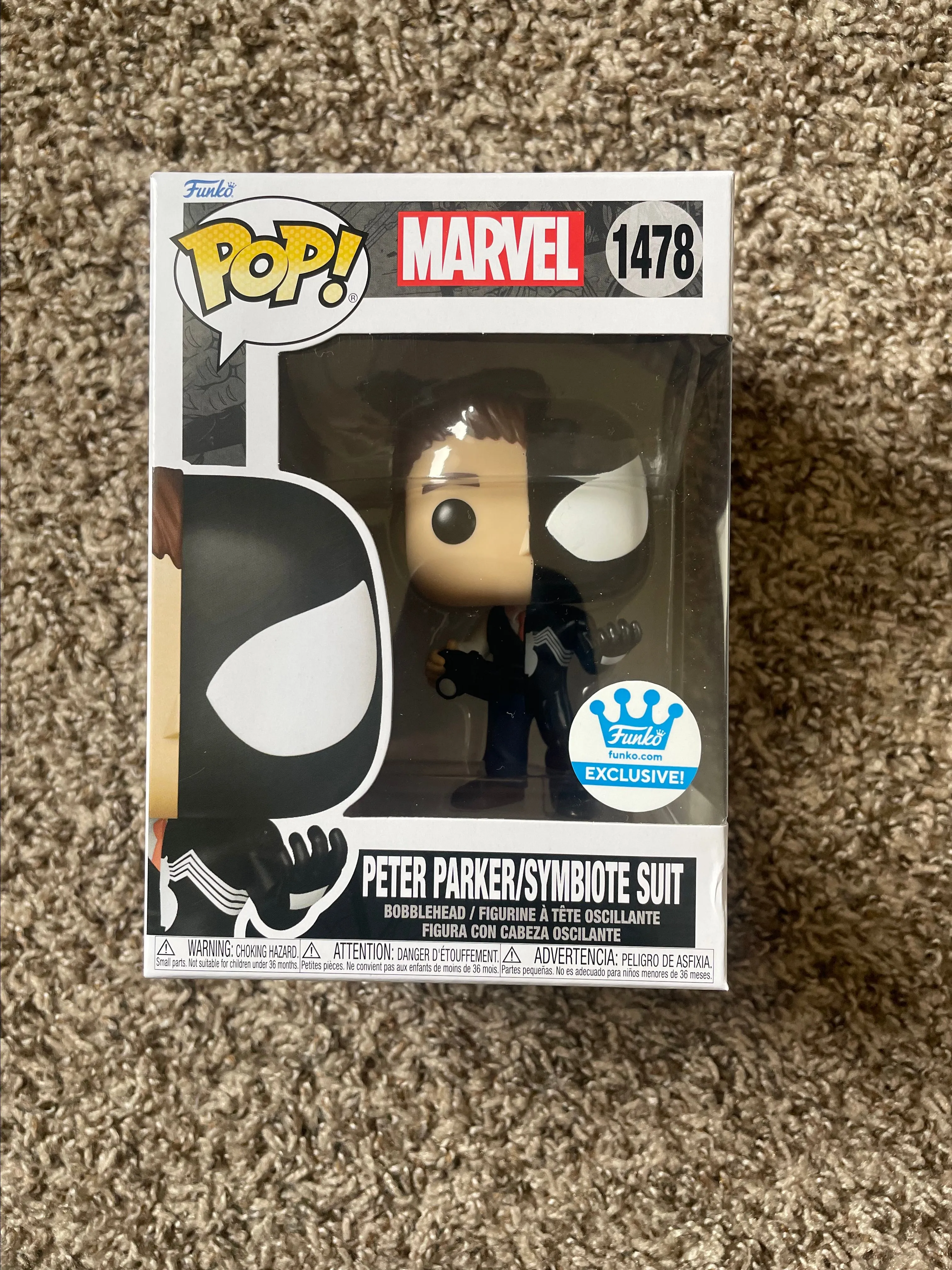 Product image for FUNKO POP! PETER PARKER SYMBIOTE SUIT #1478 COMMON
