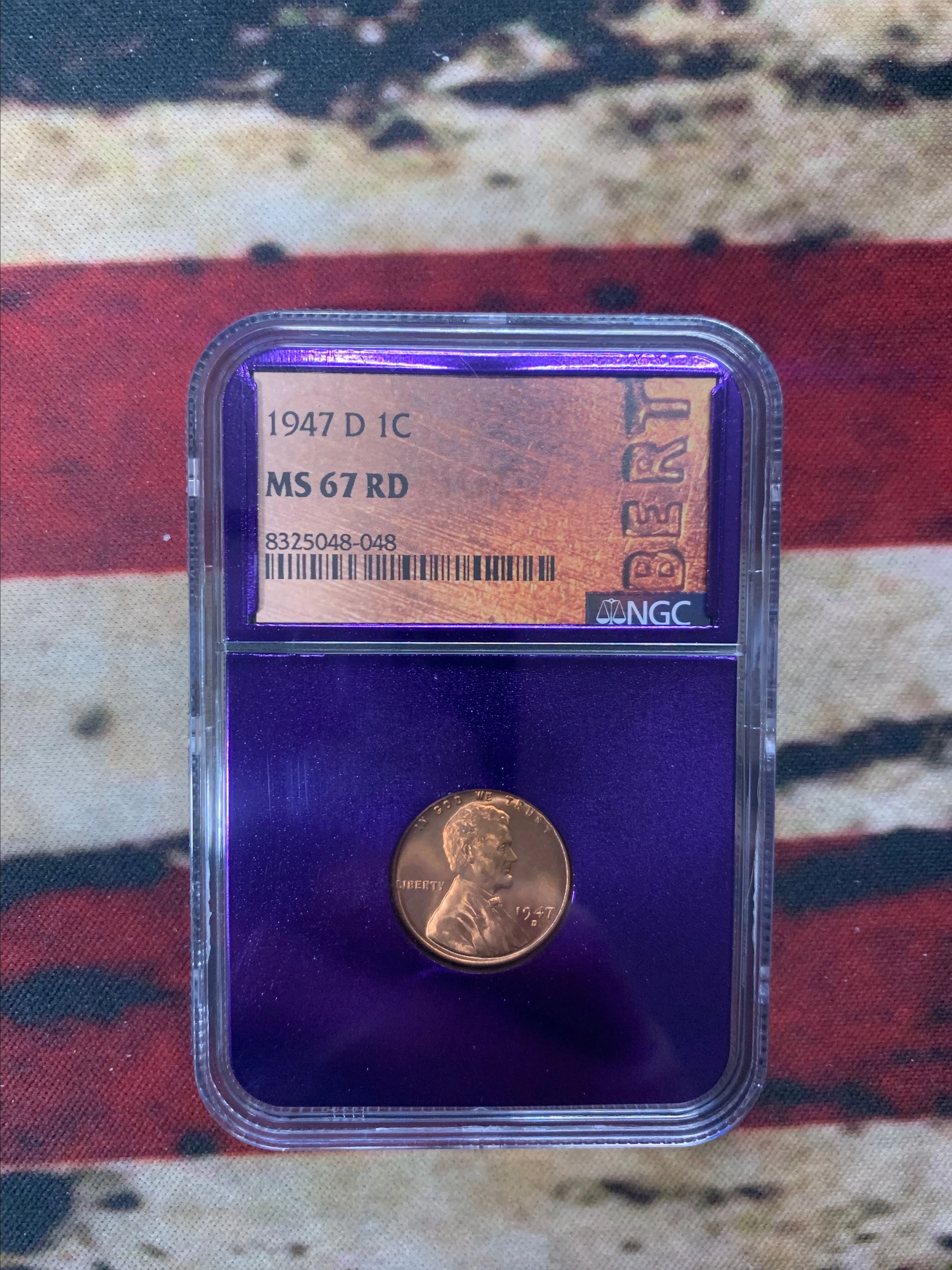 Product image for 1947 d 1C MS67 RD wheat penny NGC slabbed ONLY 11 graded higher!!!!!!!!!!!