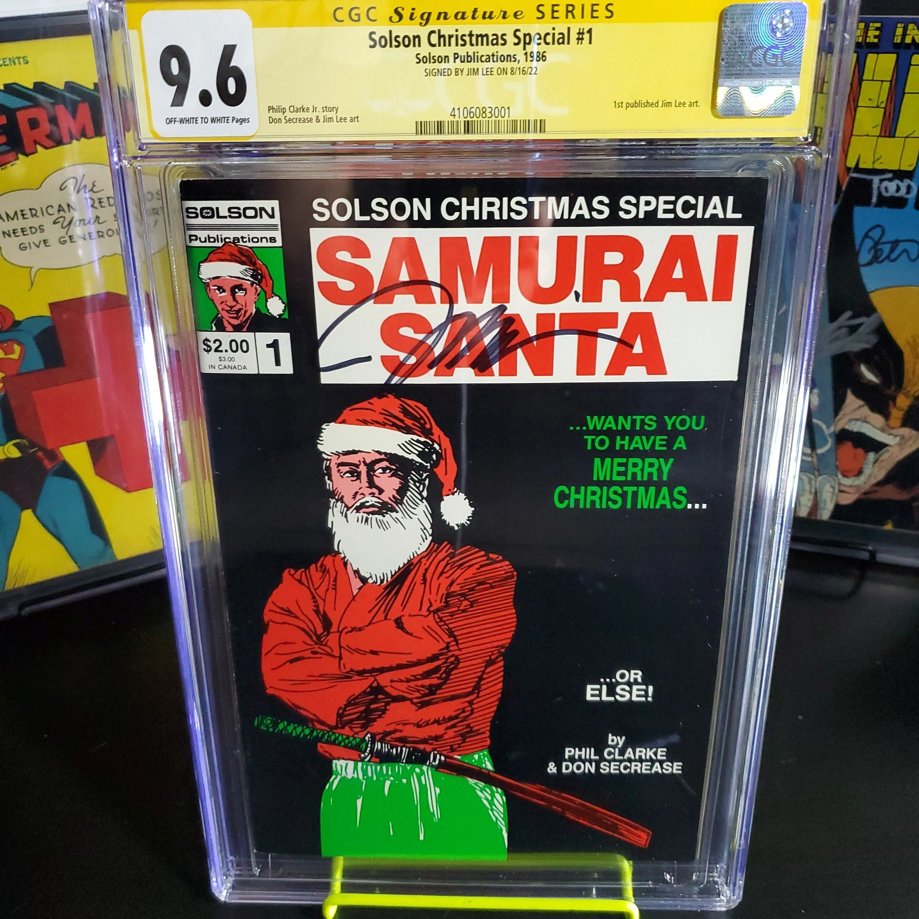Product image for Solson Christmas Special Samurai Santa #1 (1986) SIGNED by Jim Lee 1st Published Art