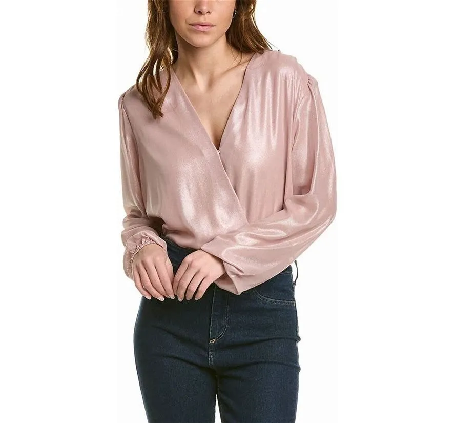 Product image for 21. NWT BCBDMAXAZRIA Shimmery Surplice Bodysuit - M
