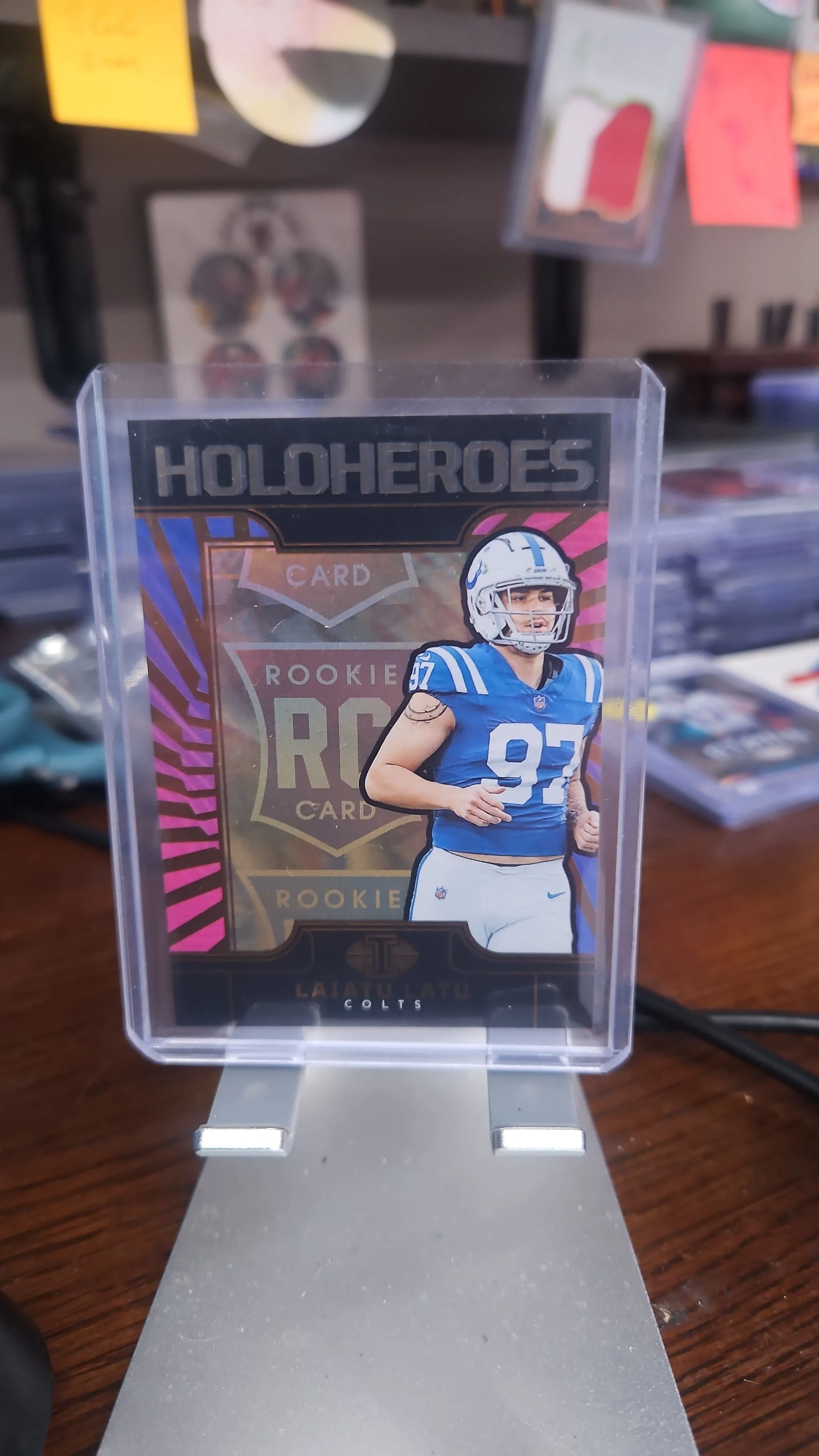 Product image for Laiatu Latu Rookie CASE HIT....2024 Illusions Holo Heroes...Colts
