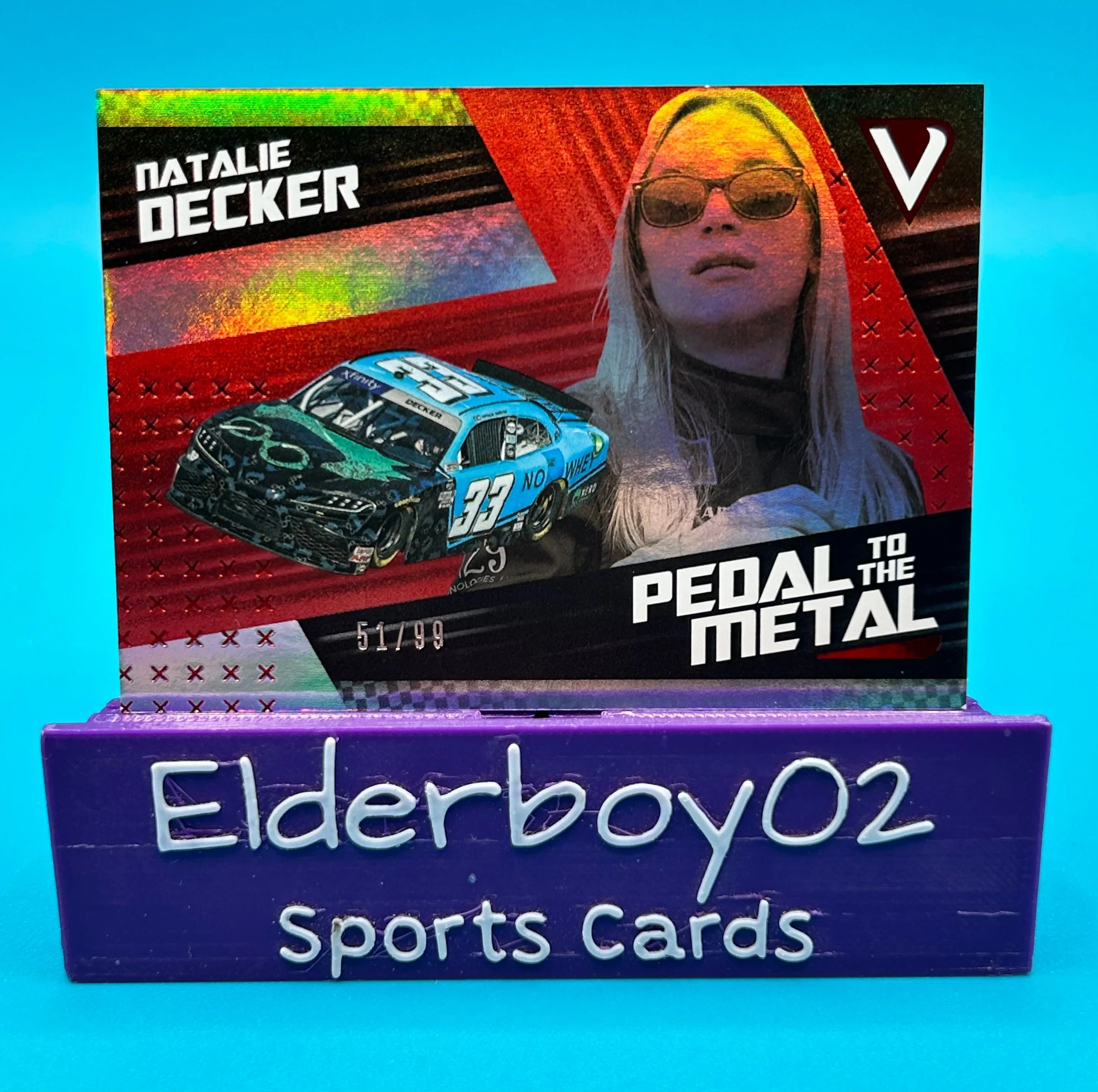 Product image for Natalie Decker 51/99 Pedal To The Metal Red 2022 Panini Chronicles Racing Nascar