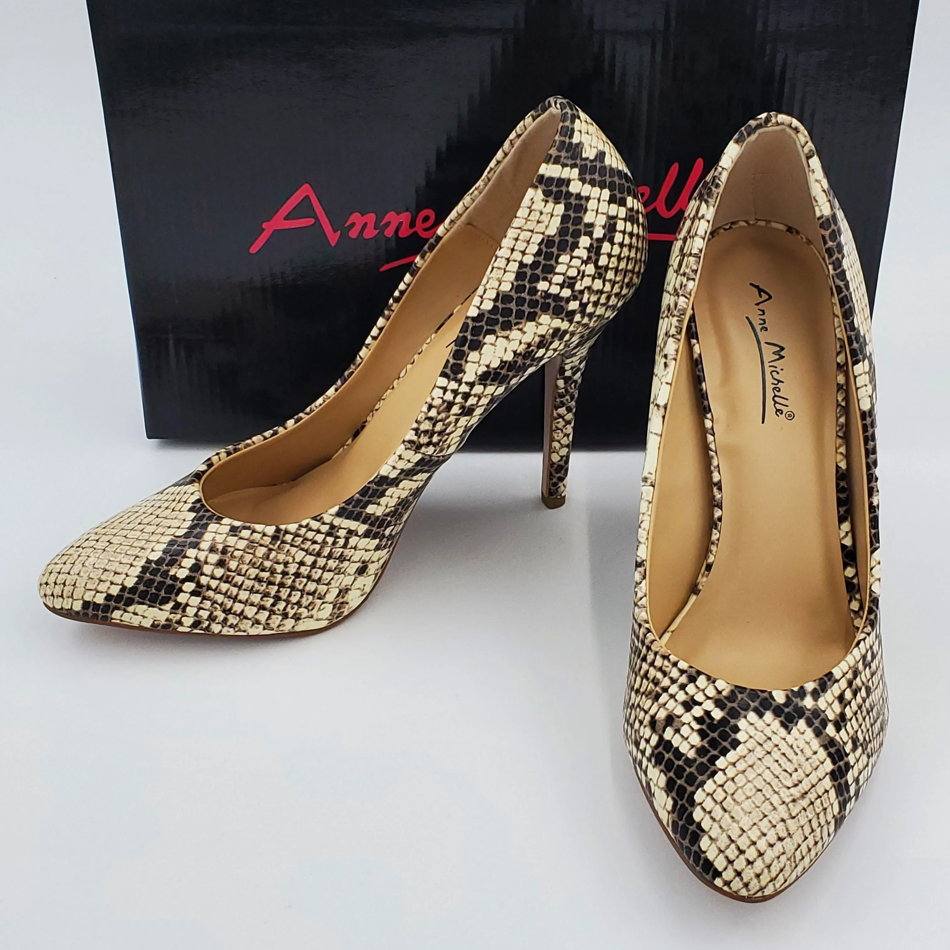 Product image for Anne Michelle Women's snake skin print heels