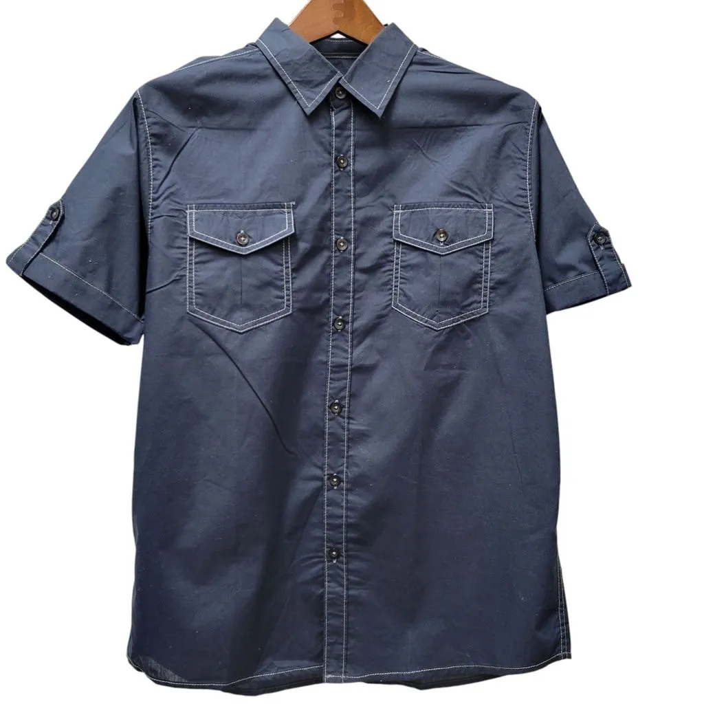 Product image for Michael Brandon Button-Up Activity Short Sleeves Shirt Size Medium Excellent...