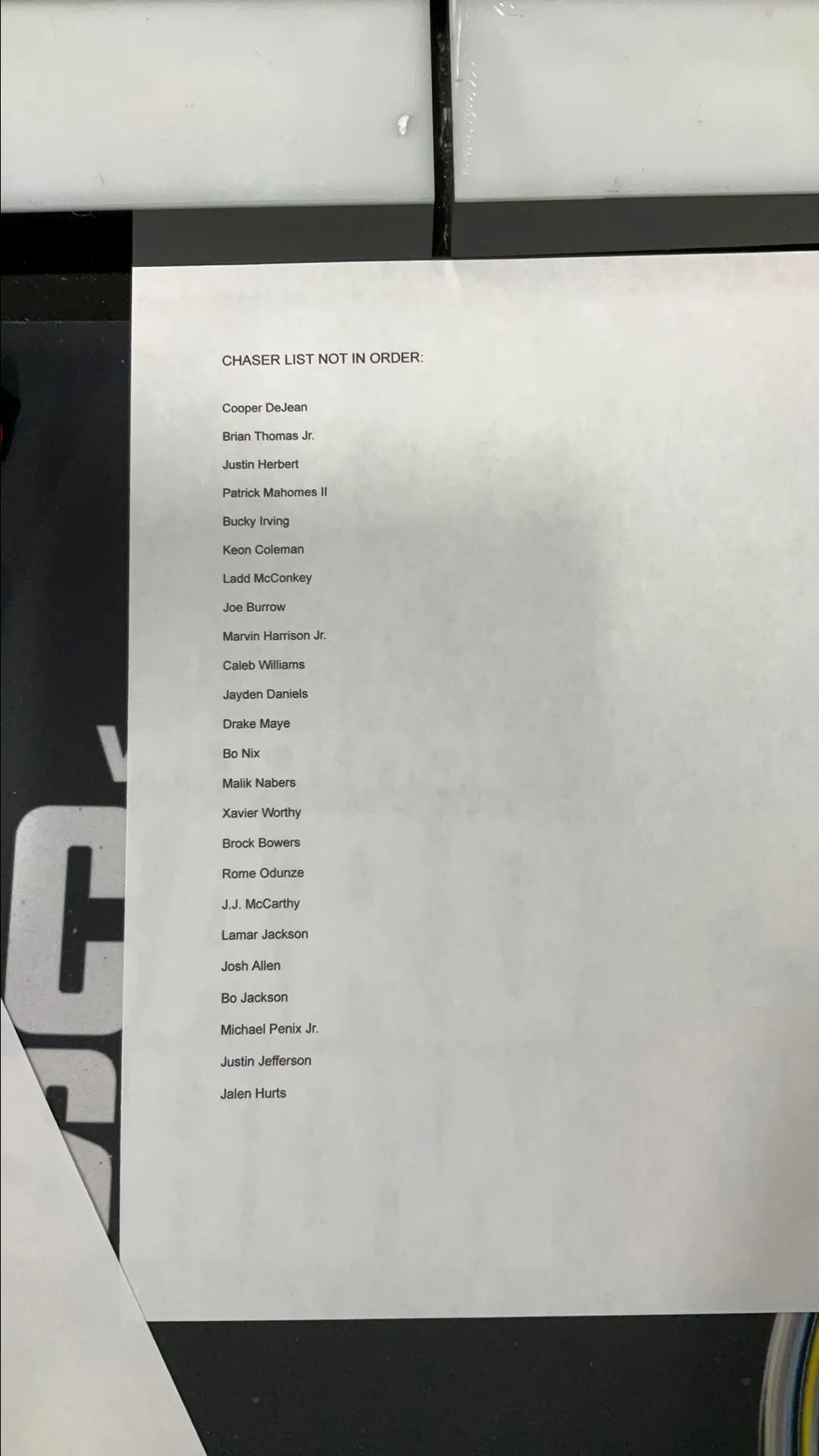 Product image for CHASER LIST DO NOT BUY