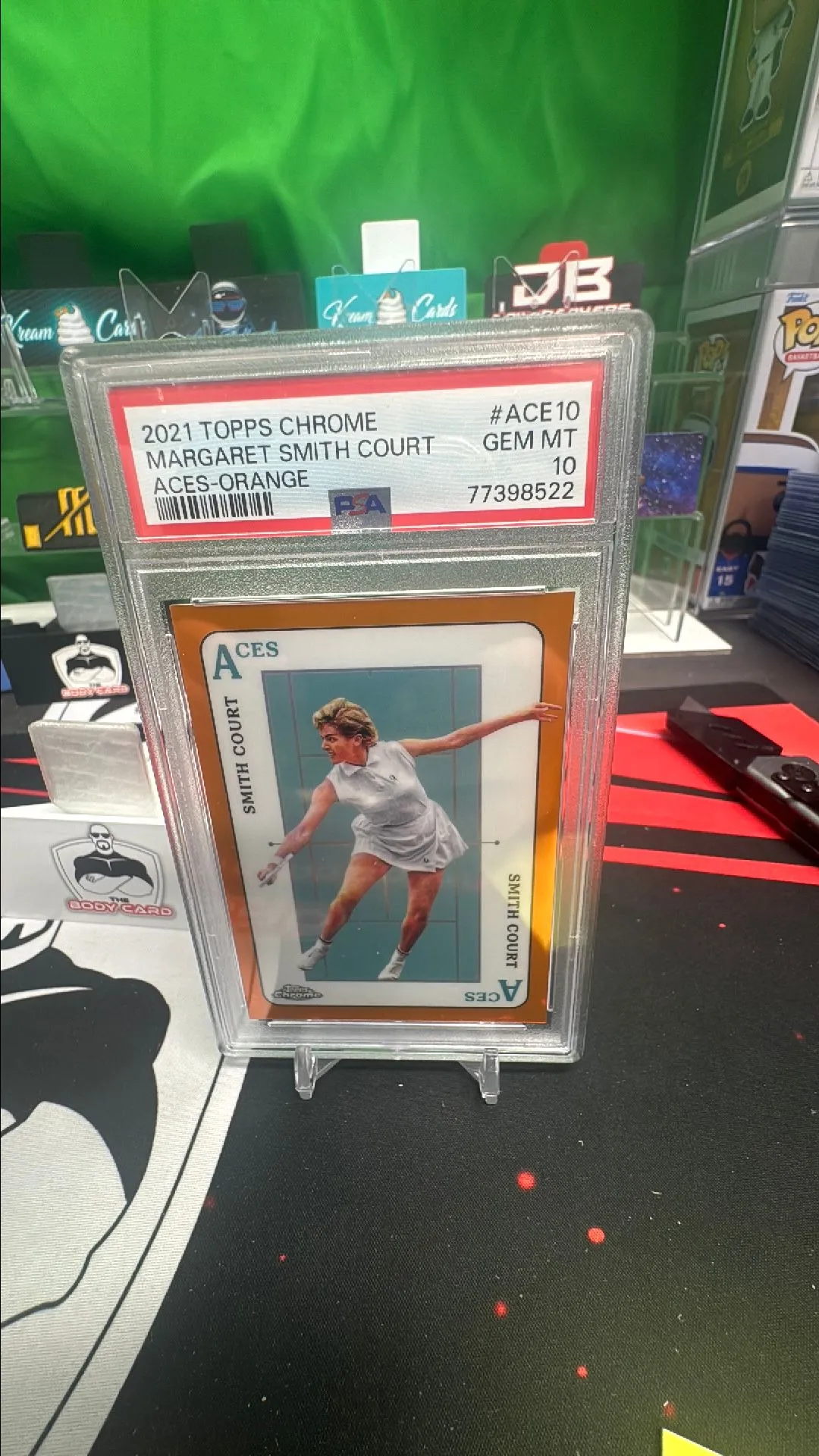 Product image for 2021 Topps Chrome Tennis Aces Margaret Smith Court Aces-Orange PSA GEM MT 10