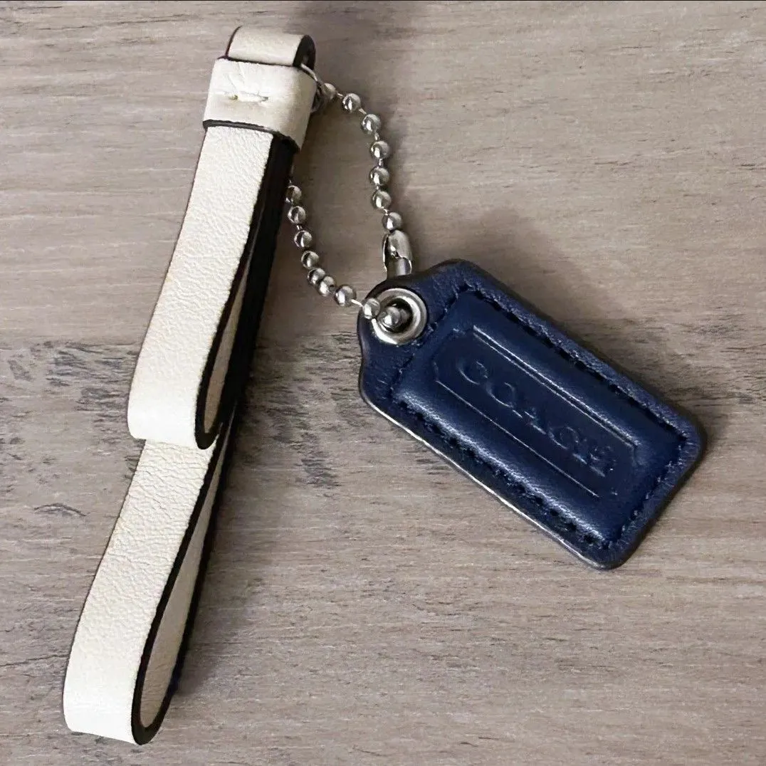 Product image for 1. Coach Navy & Cream Key Fob