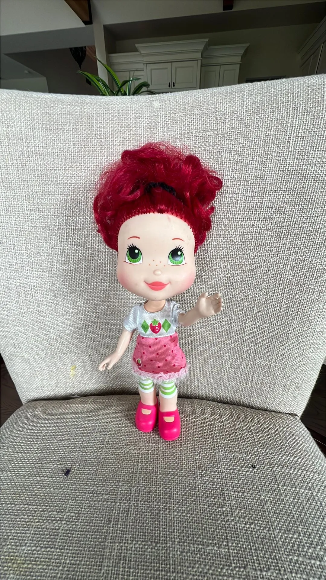 Product image for #66 Vintage 2008 Hasbro XL strawberry doll with original clothes and shoes