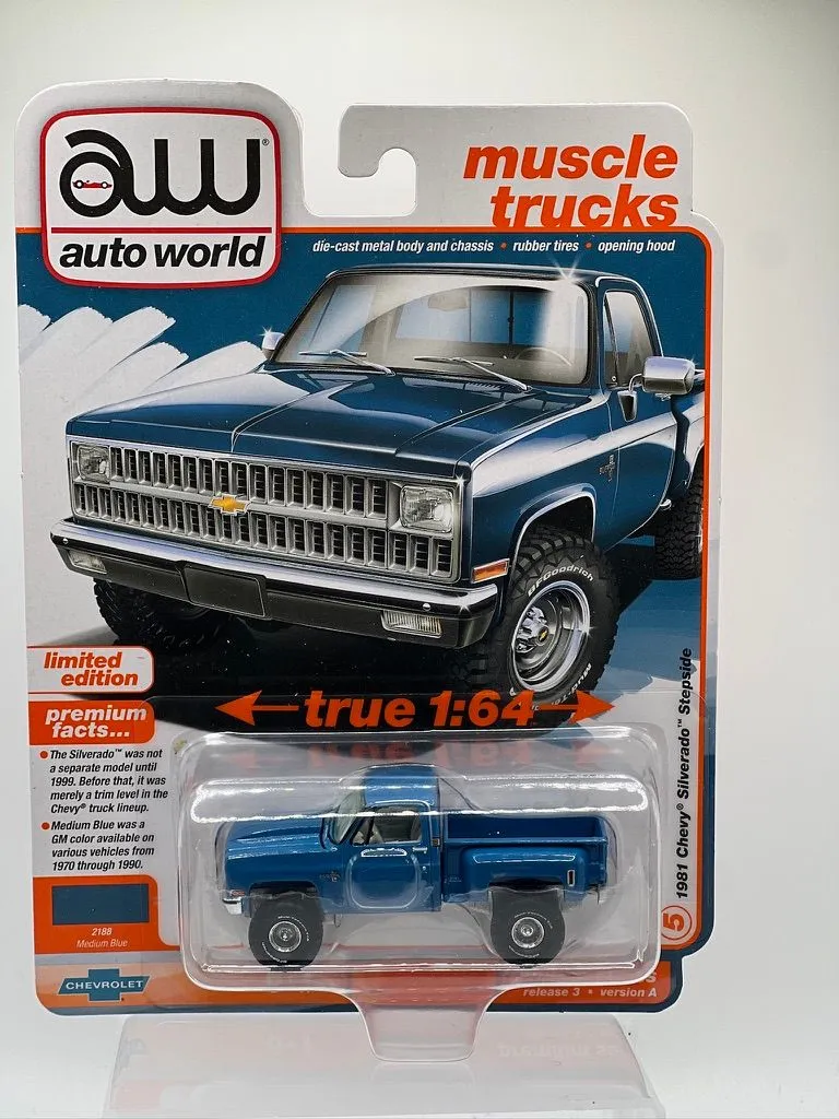 Product image for AW Muscle Trucks - 1981 Chevy Silverado Stepside (Medium Blue)