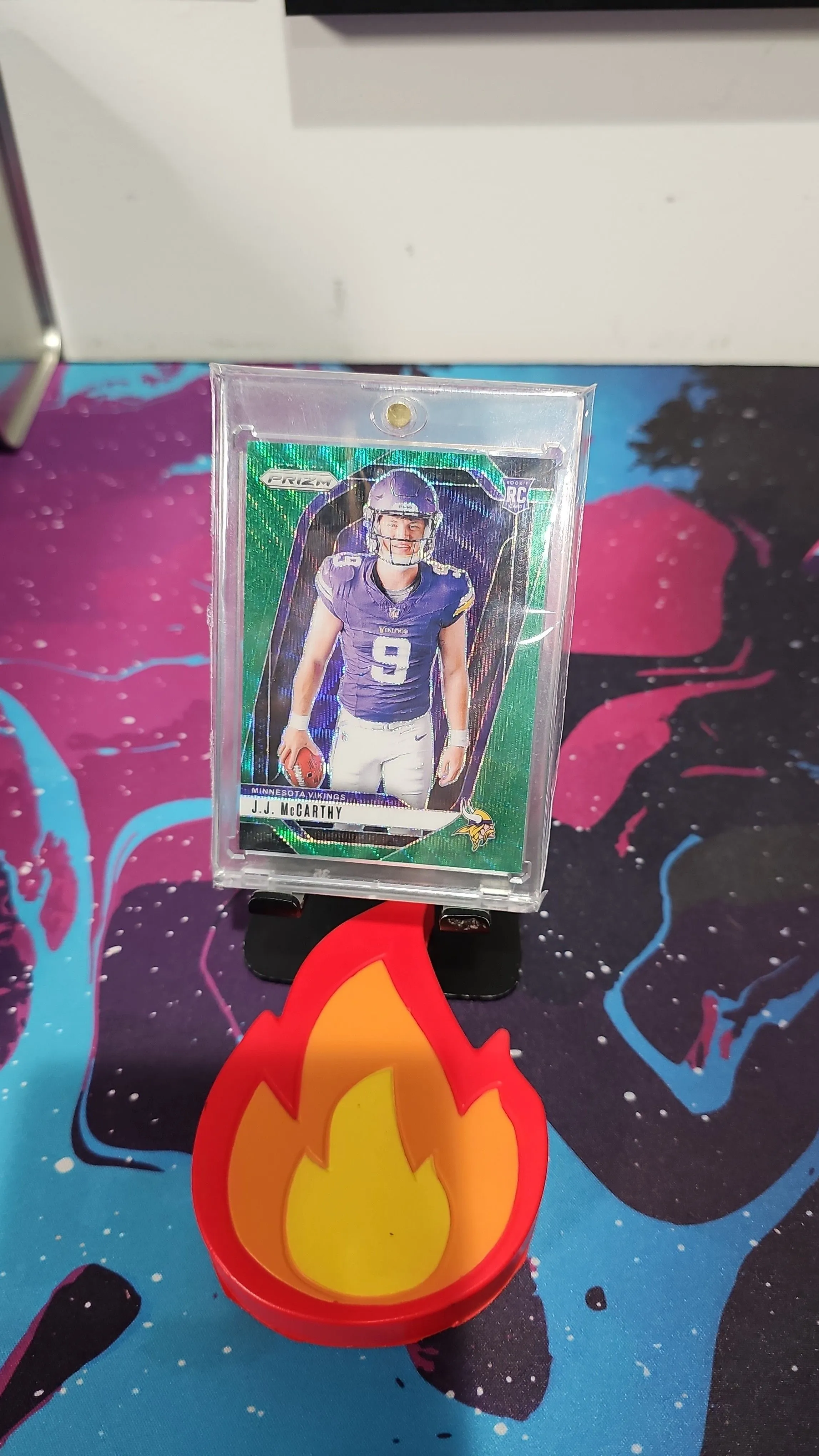 Product image for JJ Mccarthy- 2024 Panini Prizm #13 - Rookie Variations Green Wave Prizm RC - SP