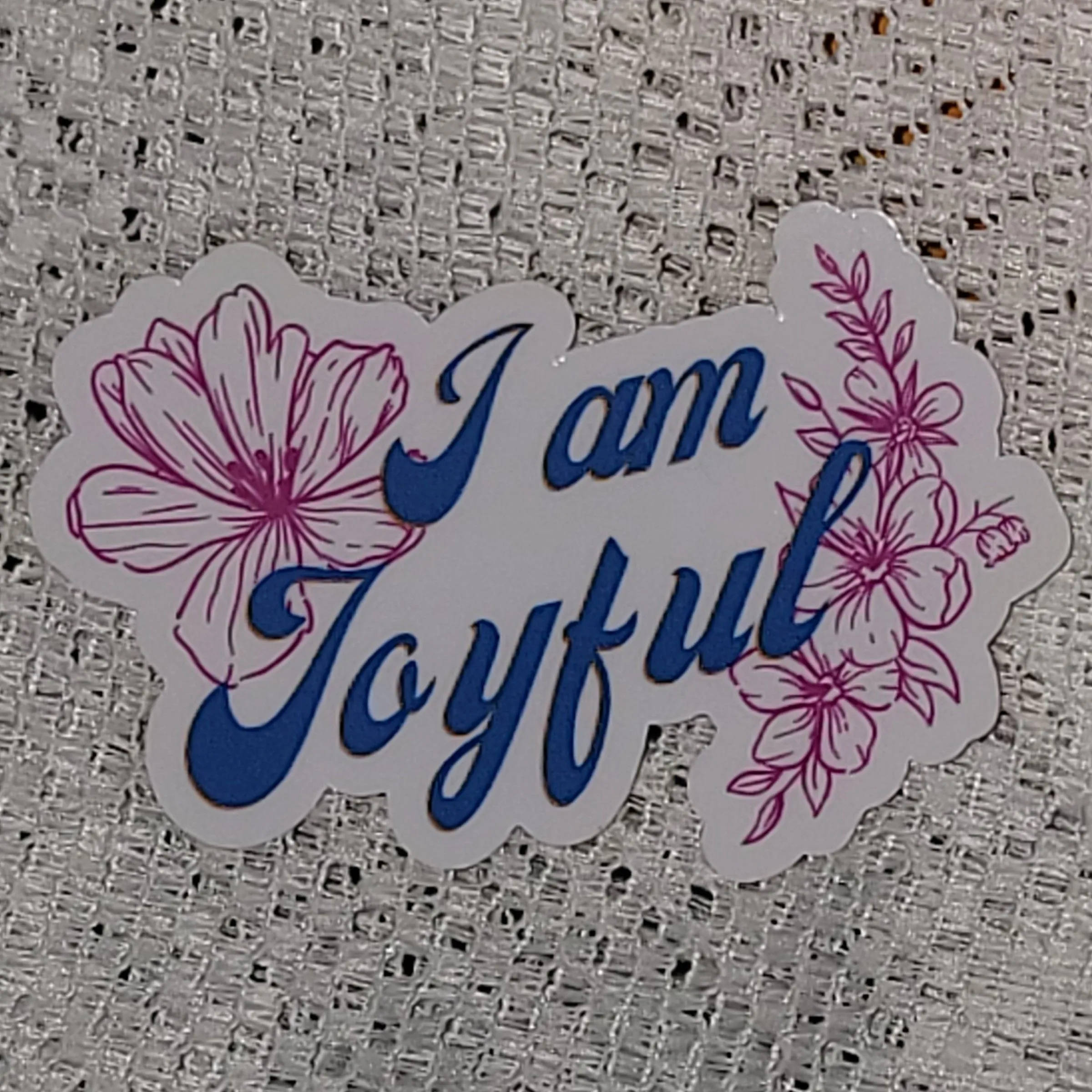 Product image for I Am Joyful Blue @The_beautifulperson Original Sticker, Medium