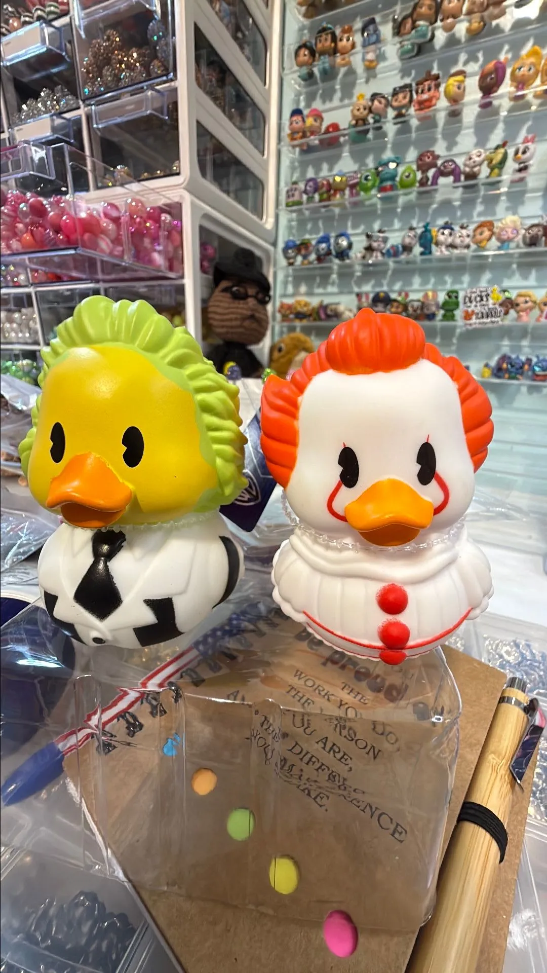 Product image for Bettlejuice and Pennywise Rubber Ducks