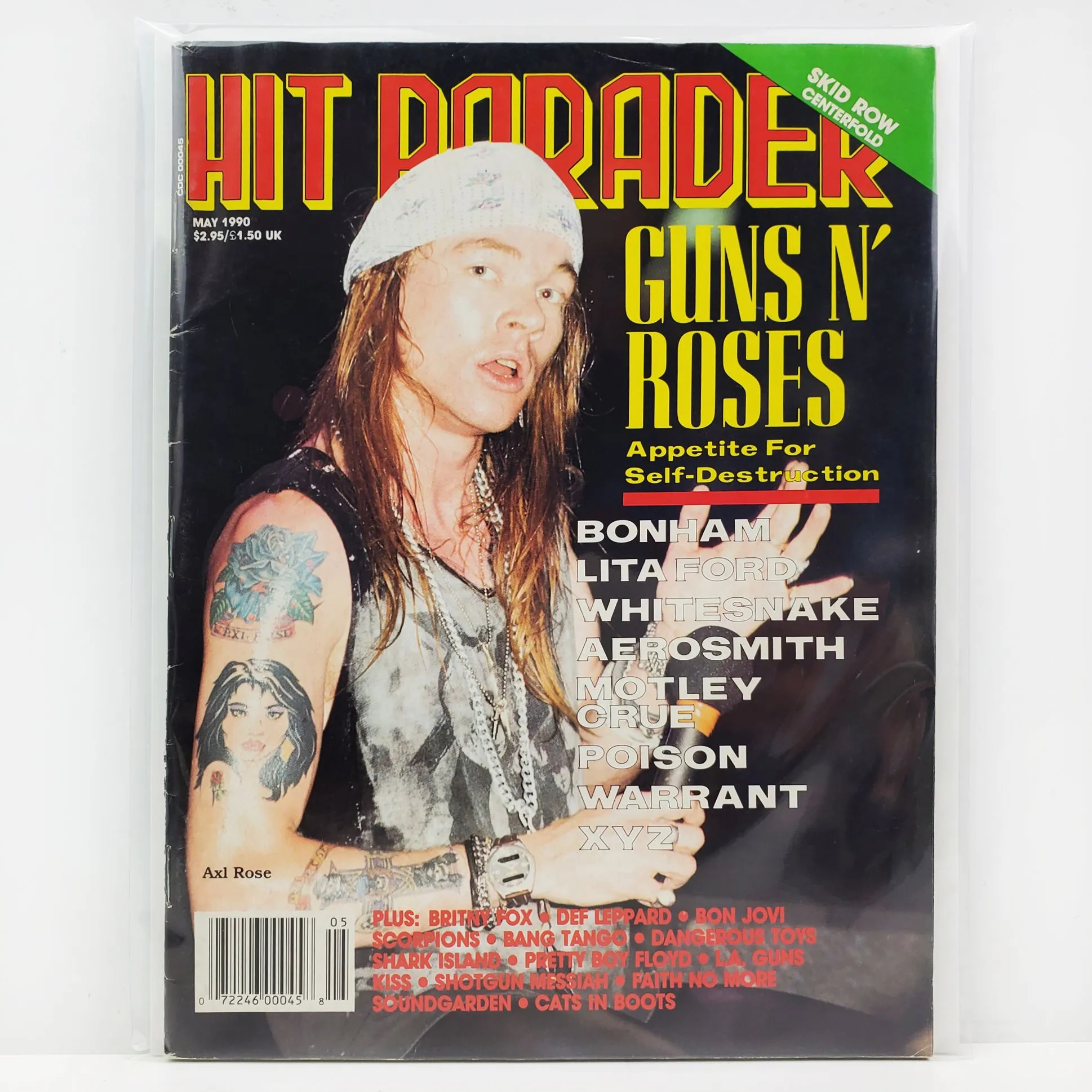 Product image for Hit Parader Magazine Guns n' Roses Axl Rose KISS Motley Crue Poison May 1990