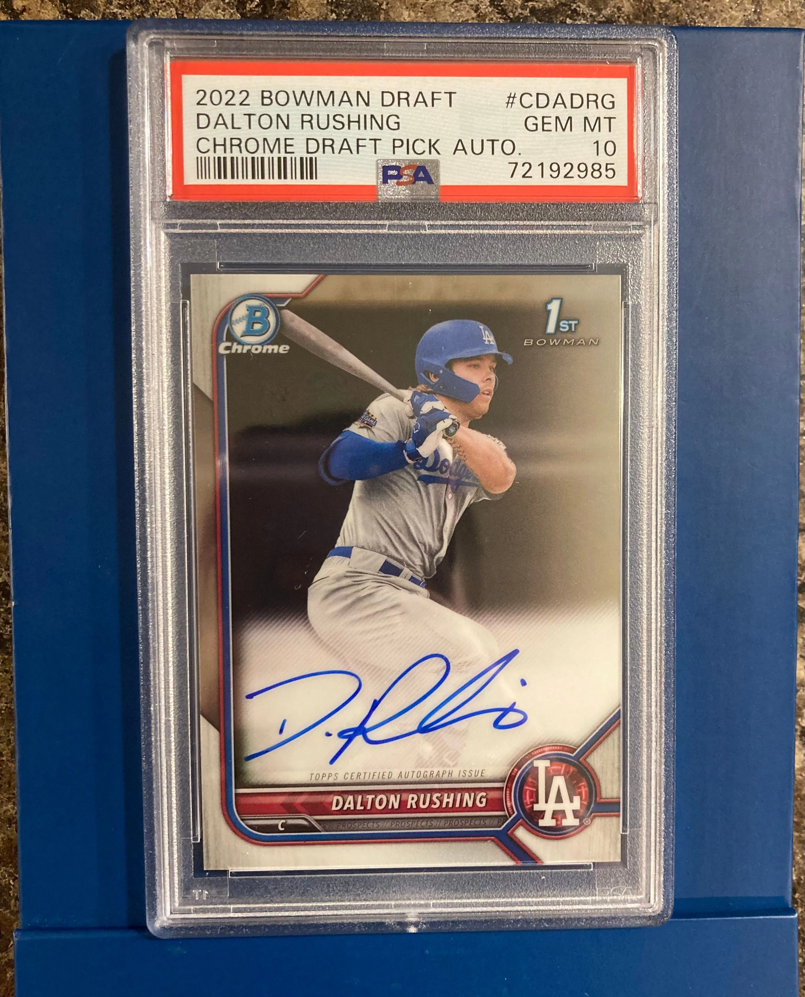 Product image for Dalton Rushing 2022 1st bowman chrome auto PSA 10 *Low Pop*