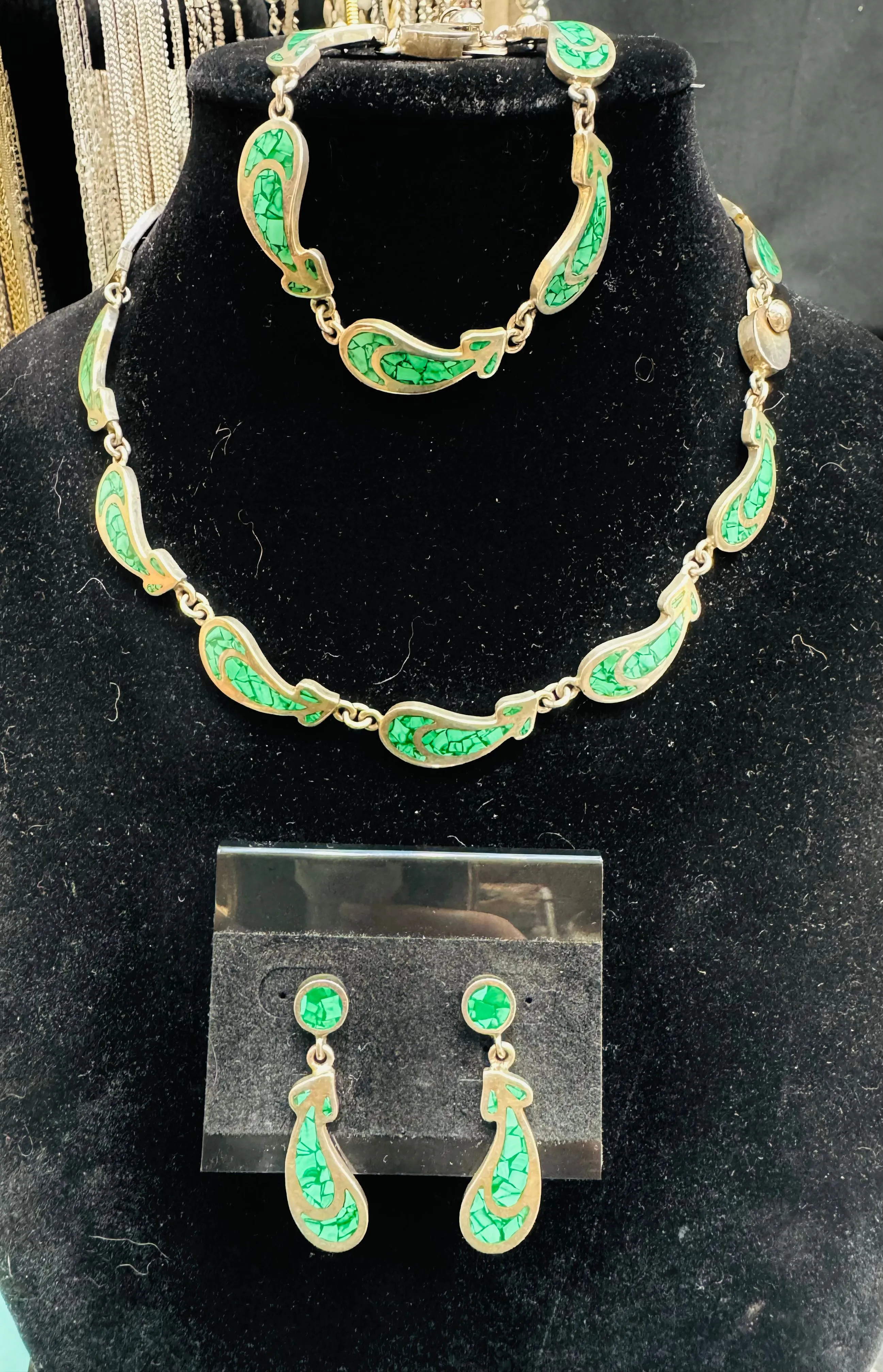 Product image for Malachite Necklace, Bracelet & Earrings