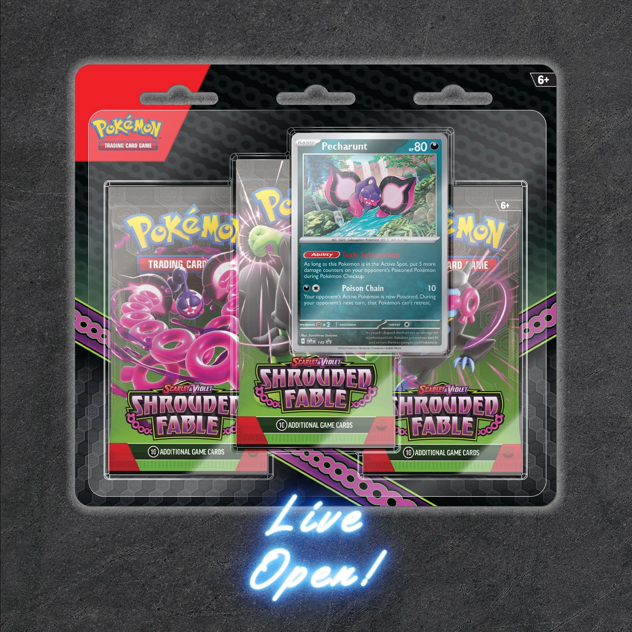 Product image for Pokémon Shrouded Fable Three Pack Blister (Live Open)