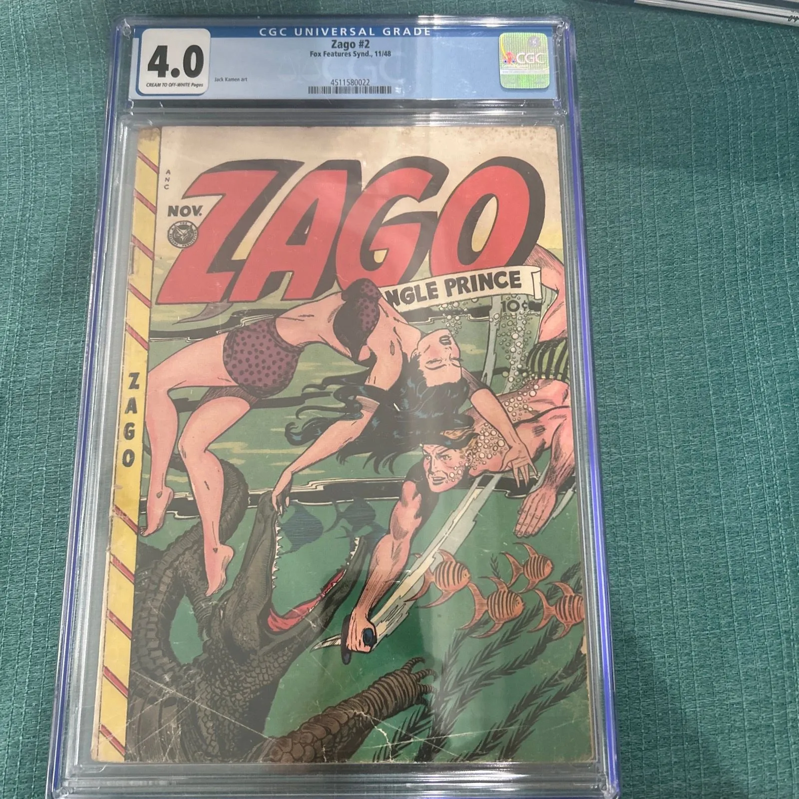 Product image for ZAGO JUNGLE PRINCE #2 (1948) CGC 4.0 Jack Kamen GGA GOOD GIRL ART! Iconic Gator