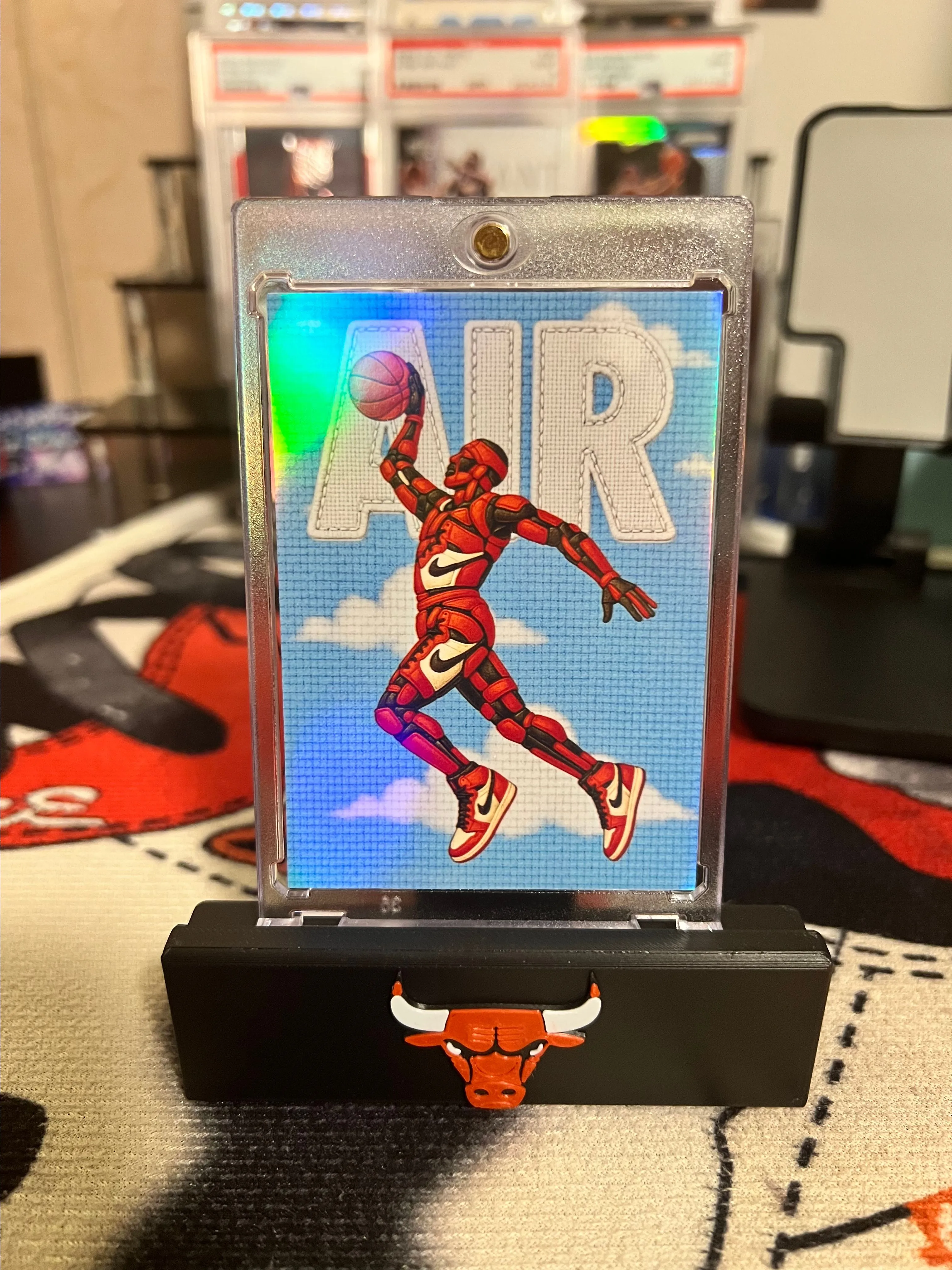 Product image for Michael Jordan “AIR” MCC One Of One Custom Art Card Artist Sign Holo Foil Sick!