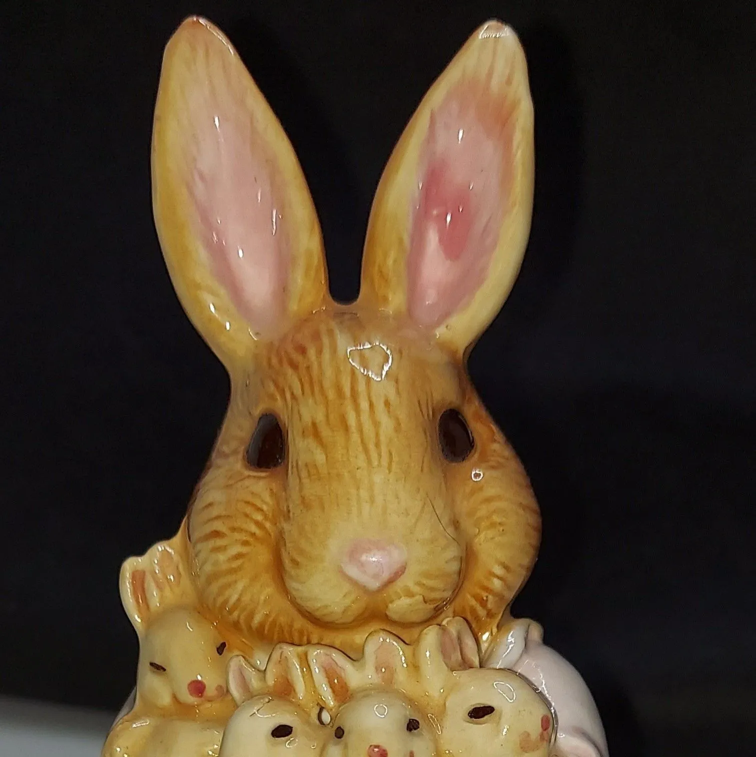 Product image for Vintage Musical Easter Bunny Momma W/ Baby Bunnies Figurine From SCHMID
