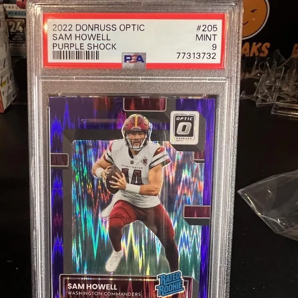 Product image for 2022 Panini Donruss Optic Sam Howell 205 Purple Shock PSA MINT 9
