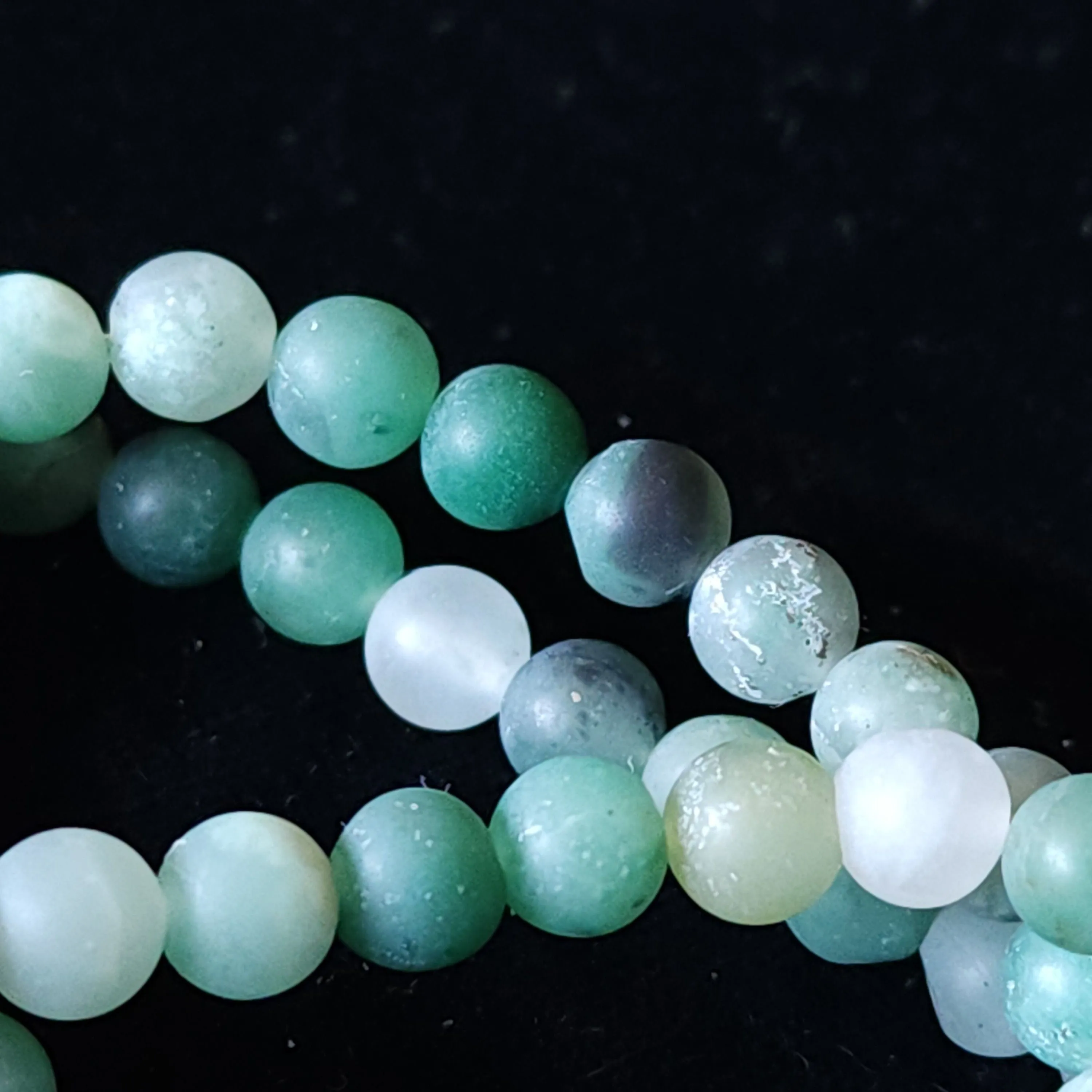 Product image for #10M: Green Chalcedony Matte Round Beads,  6mm 