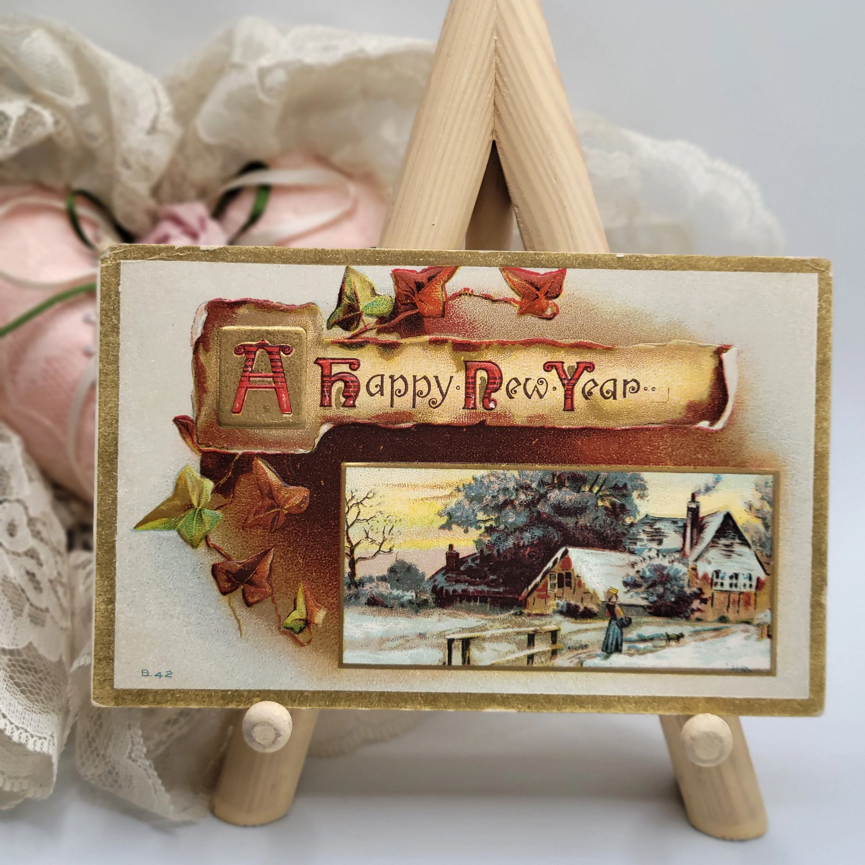 Product image for Vintage 1910 New Years post Card