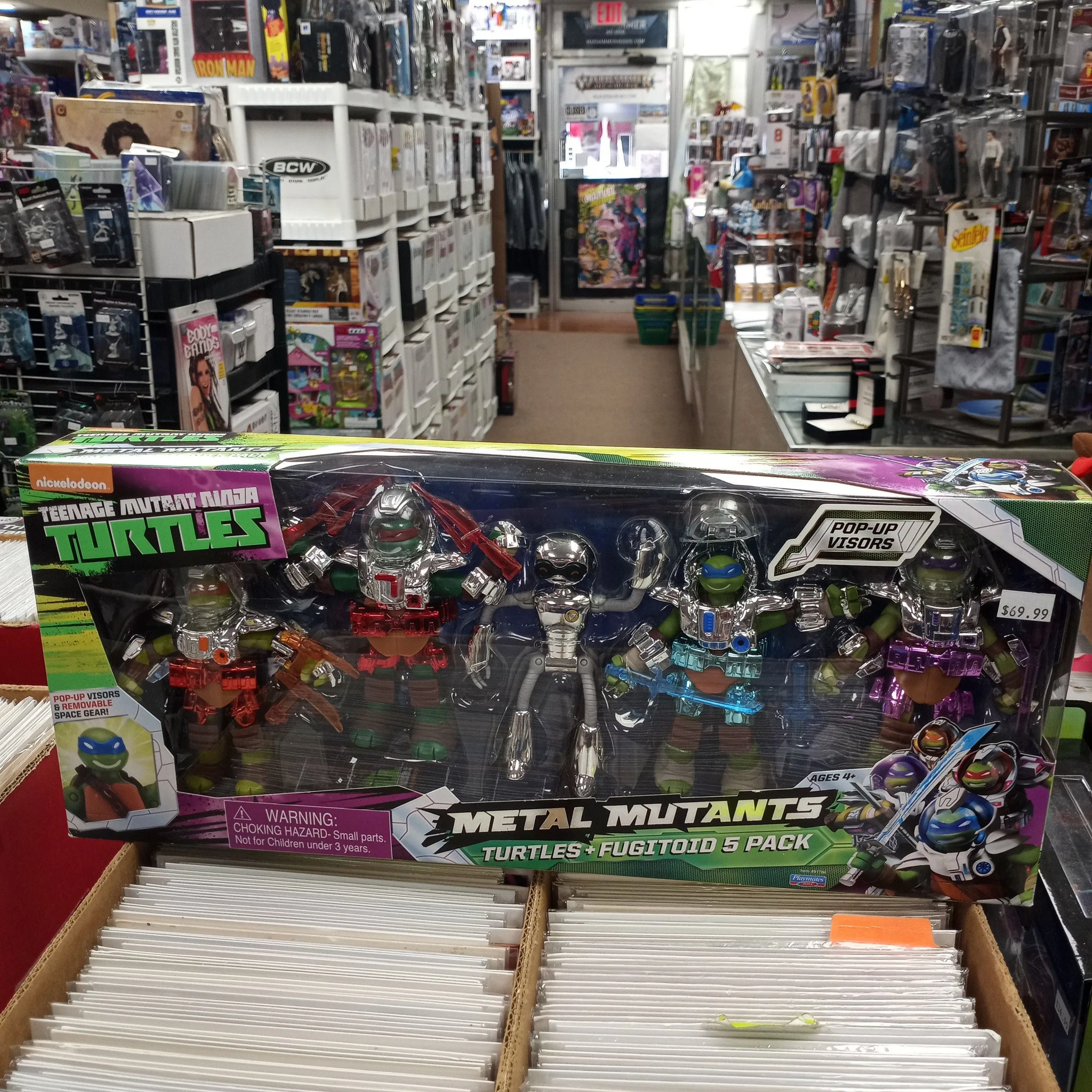 Product image for TMNT Metal Mutants Turtles + Fugitoid 5 pack Figures Set