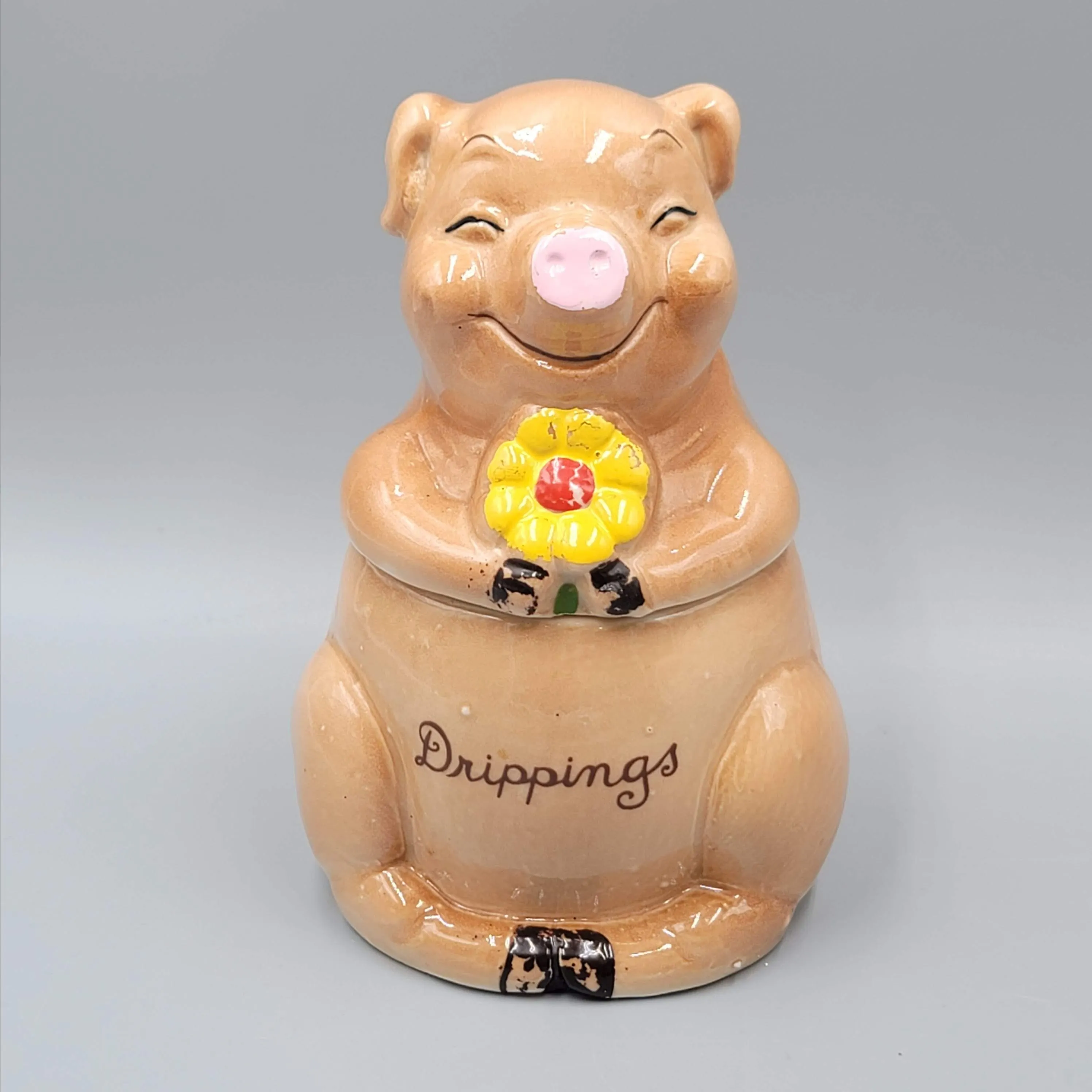 Product image for Ceramic Pig "Drippings" Container Kitchen Decor
