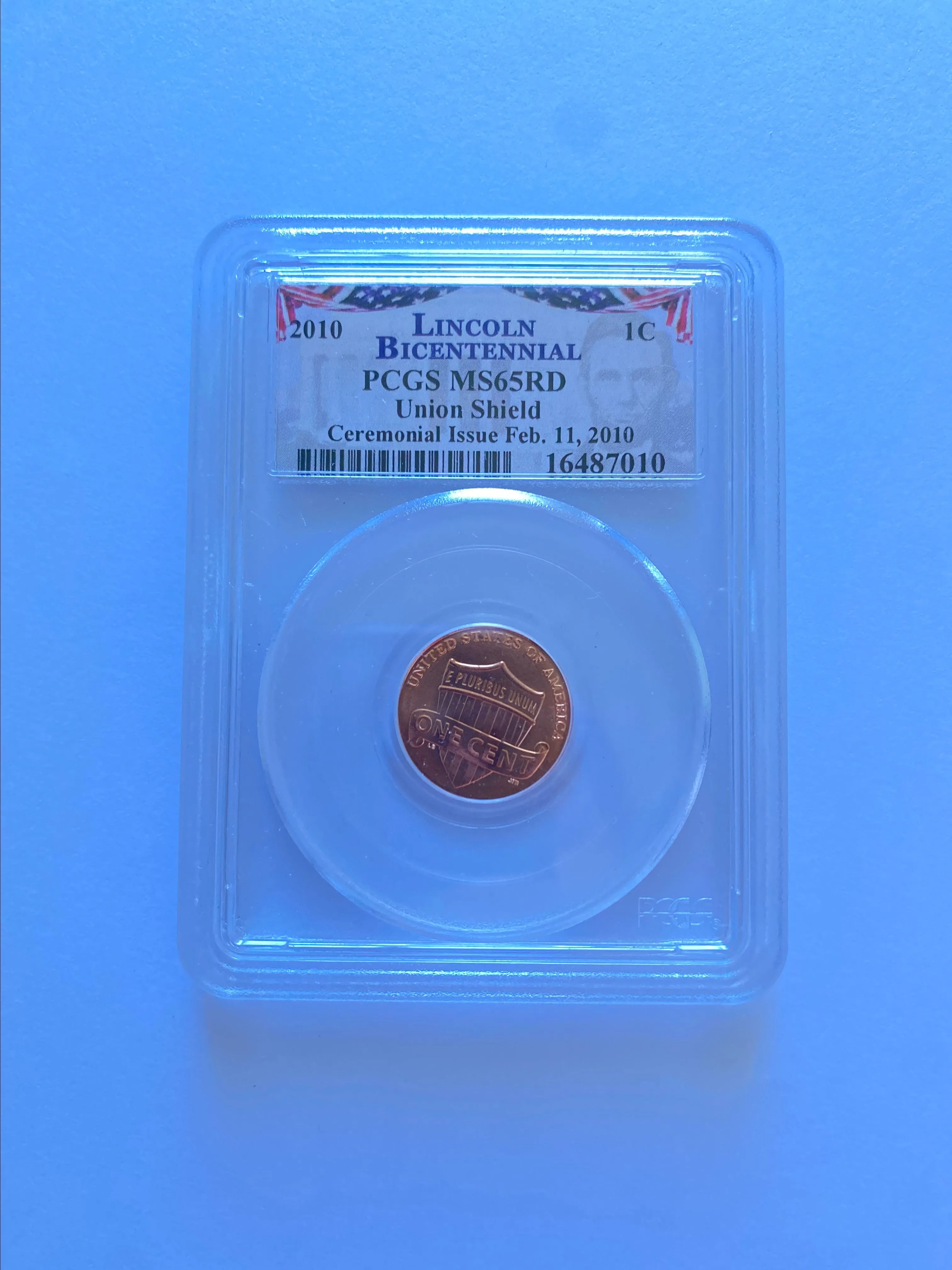 Product image for  PCGS 1C 2010 MS65RD Union Shield 
