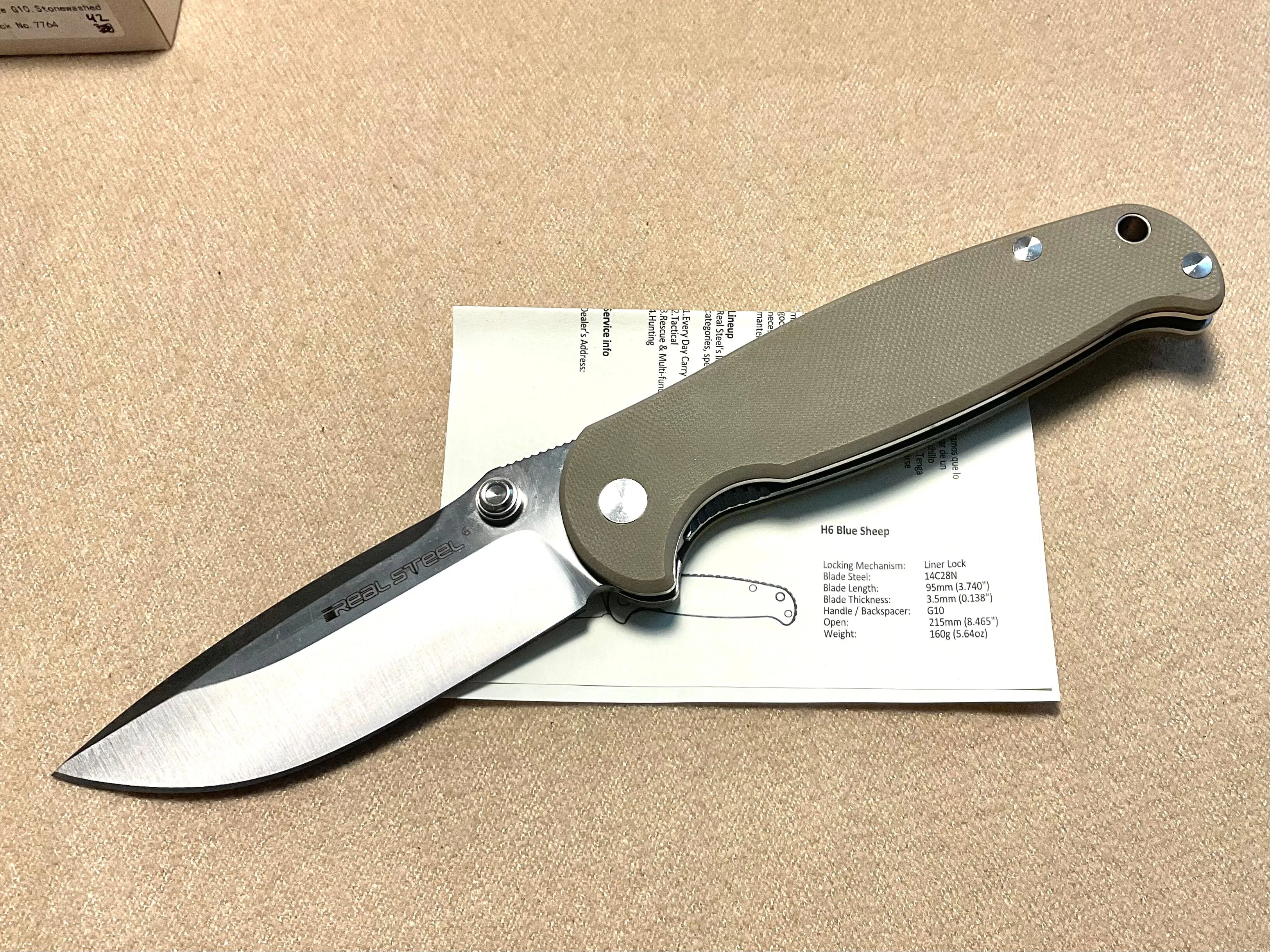 Product image for Real Steel Knives H6 Blue Sheep #7763