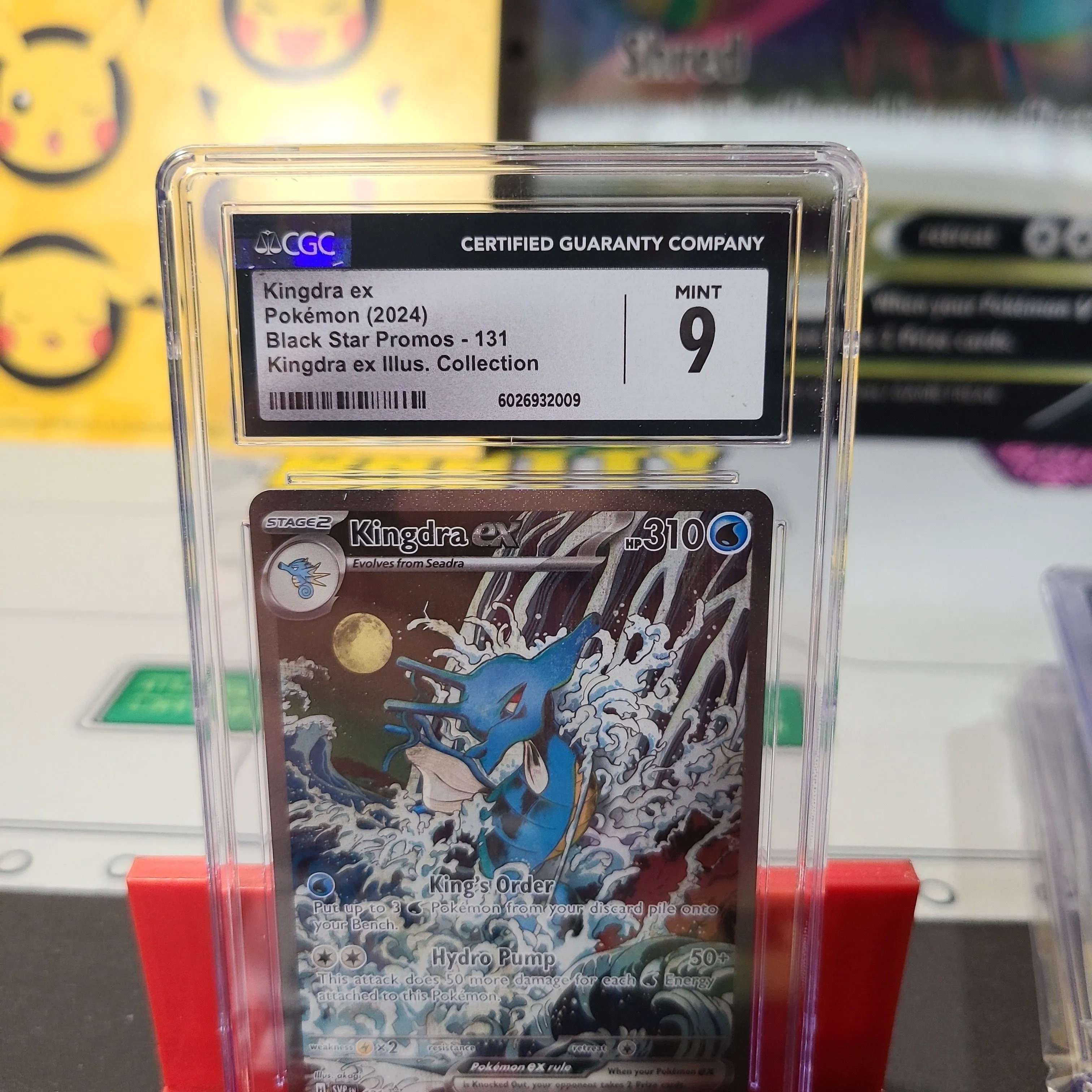 Product image for CGC MINT 9 Kingdra EX Black Star Promo #131