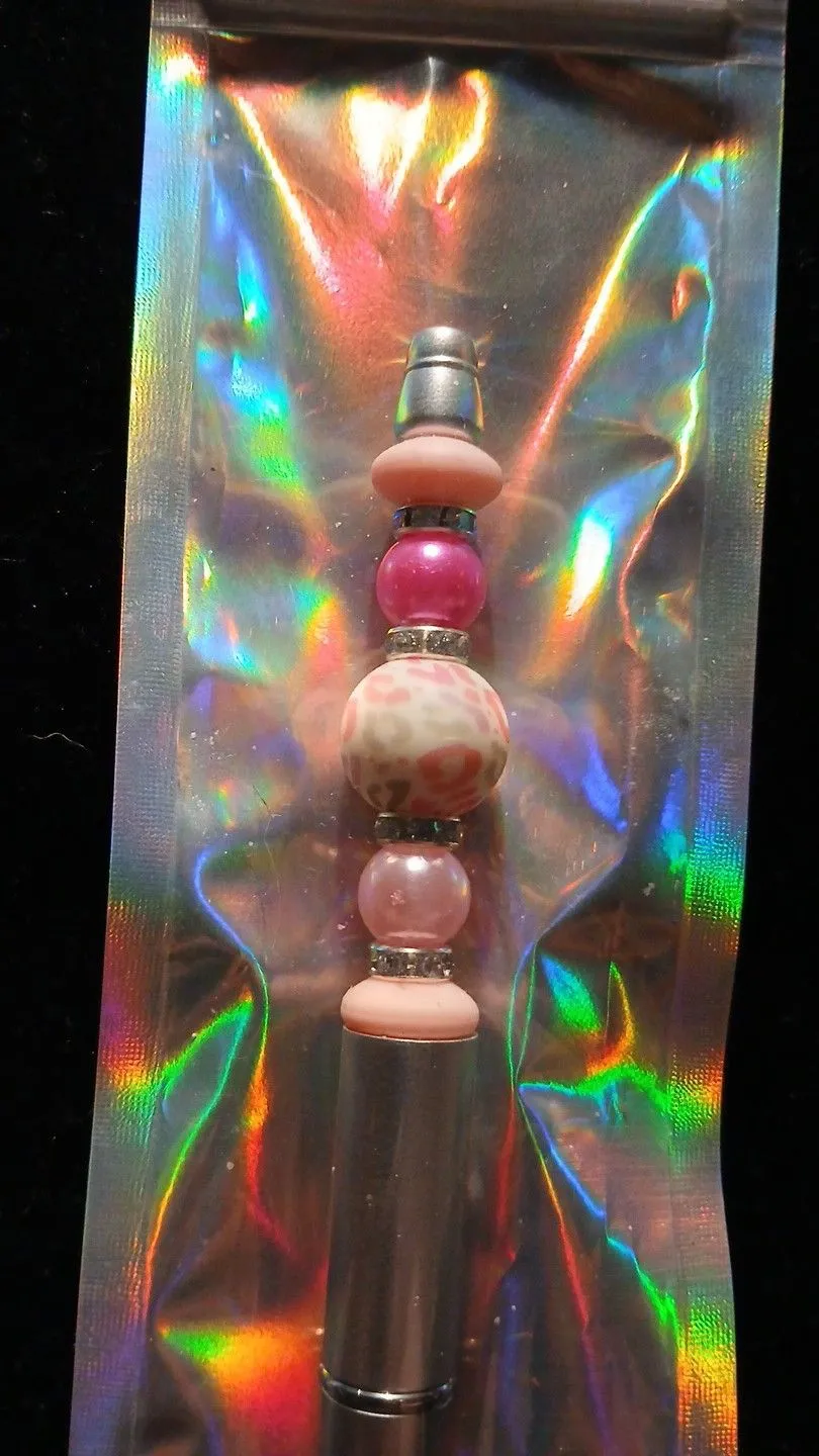 Product image for Beadable Pens - pink & silver pen #17