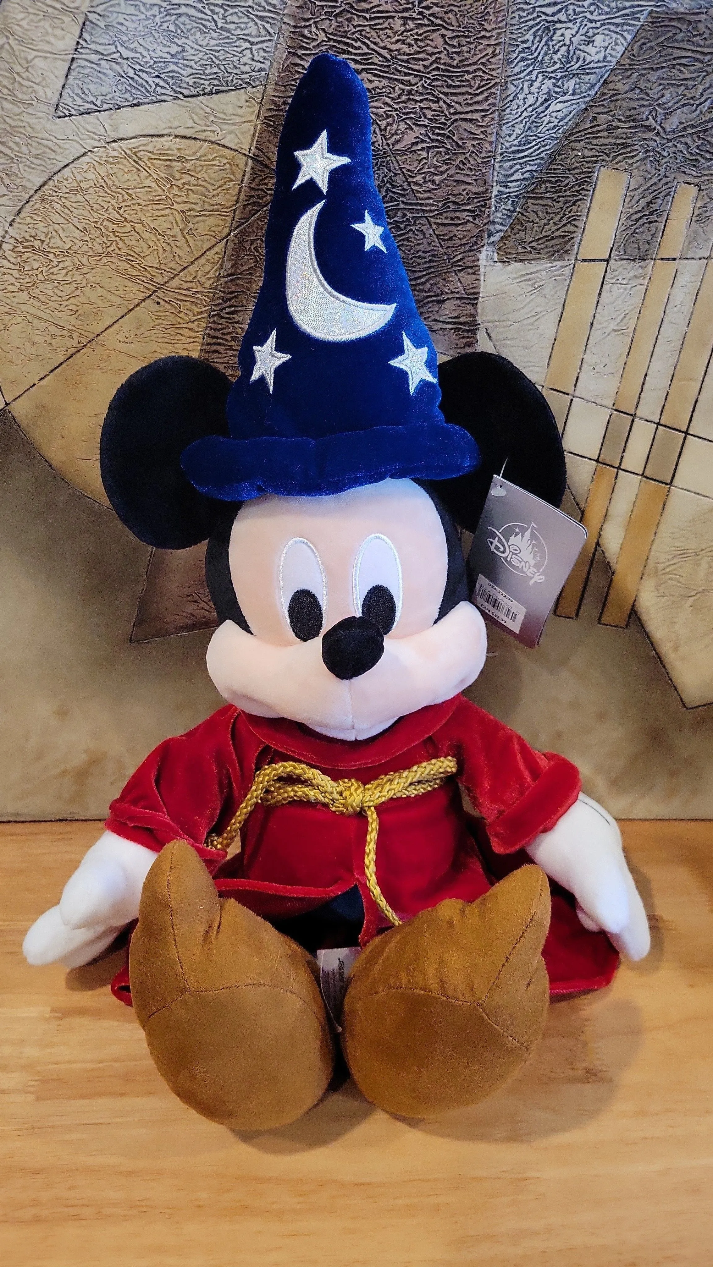 Product image for NWT Mickey Mouse Fantasia Plush Sorcerer Wizard Hat 22"