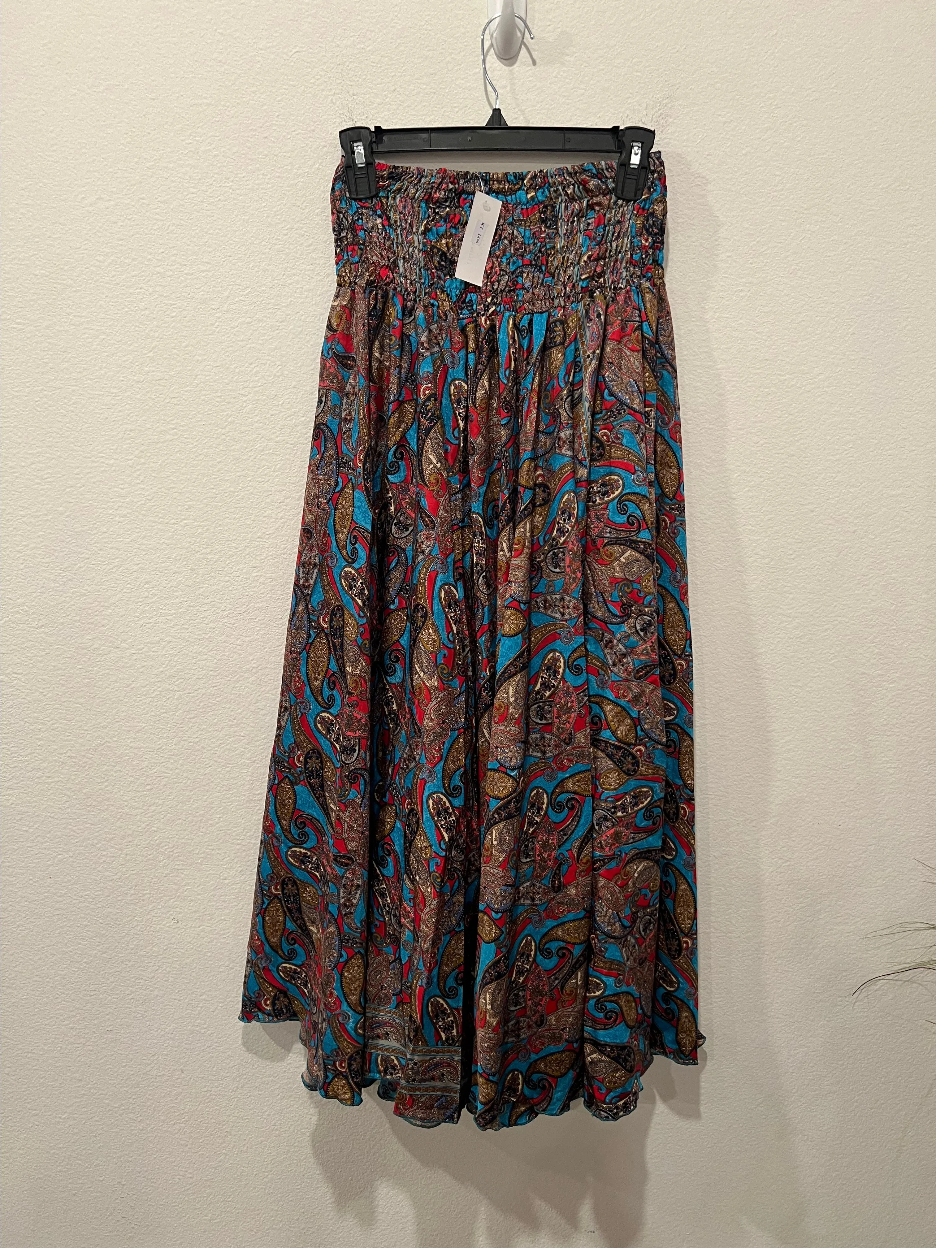 Product image for Paisley Print Silky Wide Leg Pants  - Multicolor by Kathmandu  One size fits S-XL