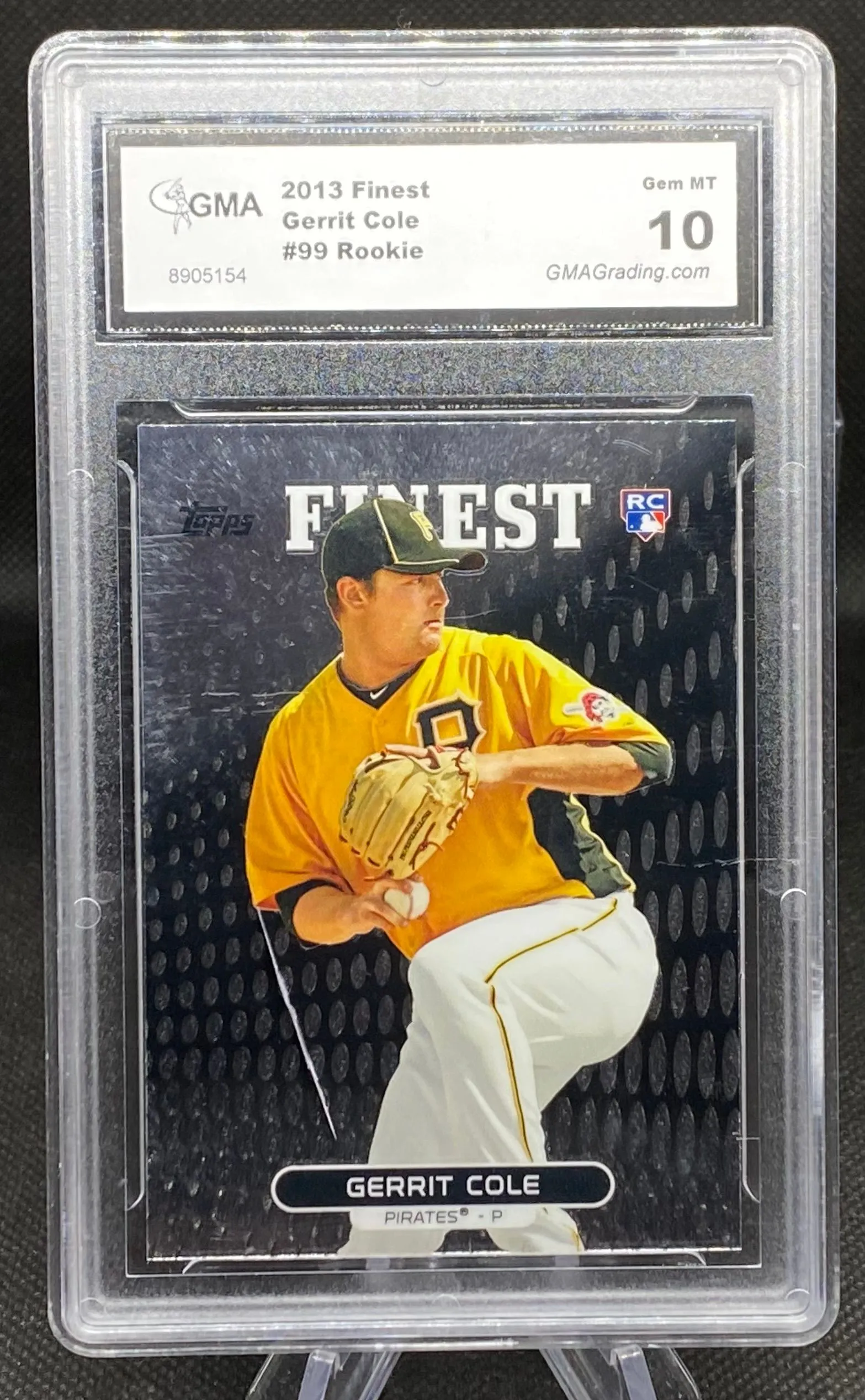 Product image for GERRIT COLE (RC) ~ 2013 Topps Finest #99 [GMA Gem Mint 10] [Pittsburgh Pirates]