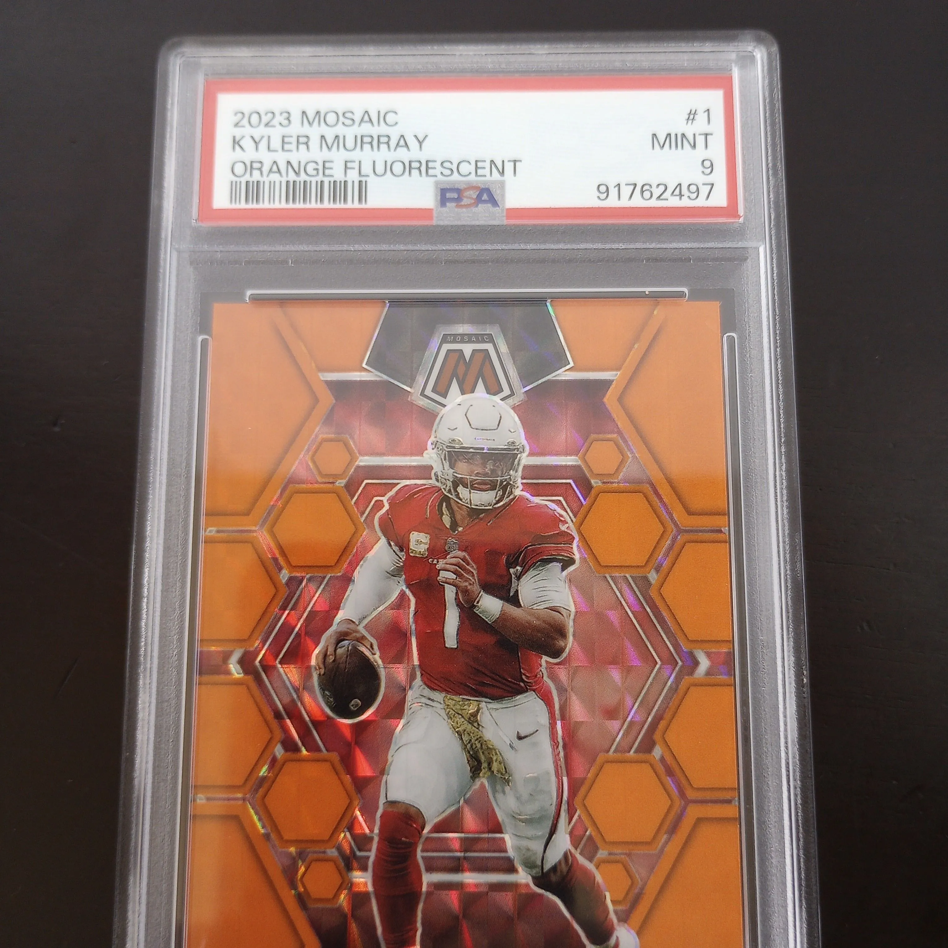 Product image for Kyler Murray Mosaic Orange Fluorescent 17/25 PSA 9 