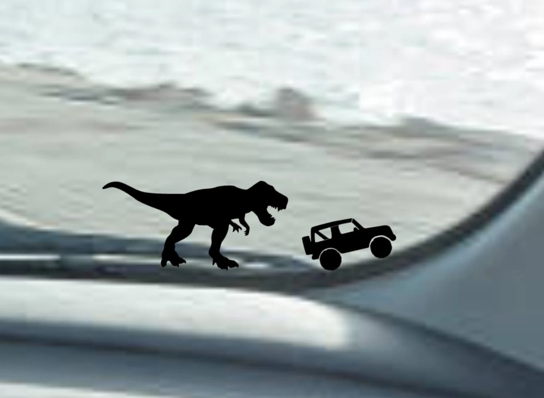 Product image for T-Rex with Vehicle decal - windshield Easter egg for Jeep Wrangler