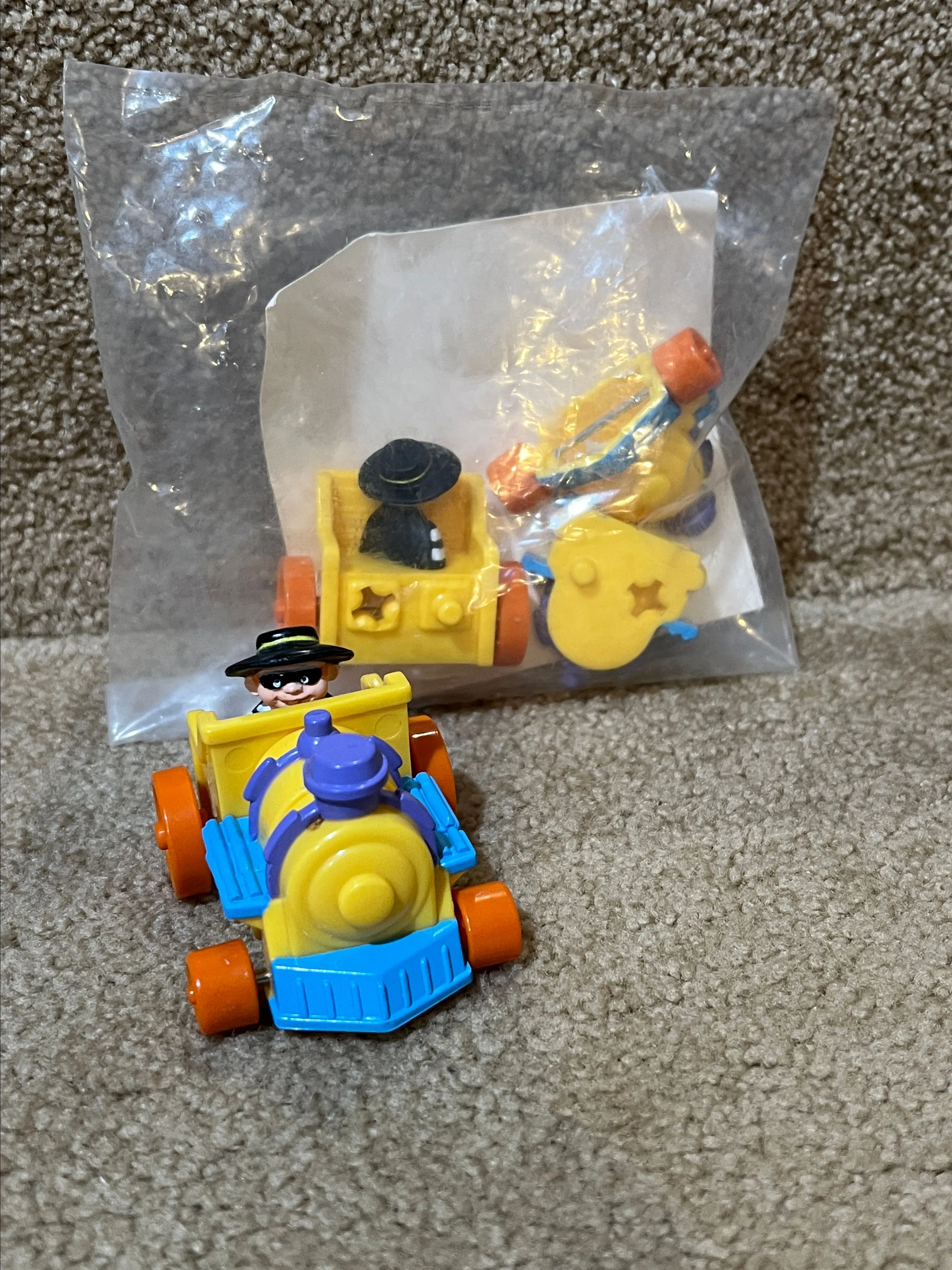 Product image for Vintage McDonald's Happy Meal Crazy Vehicles Hamburglar Train Sealed set of 2