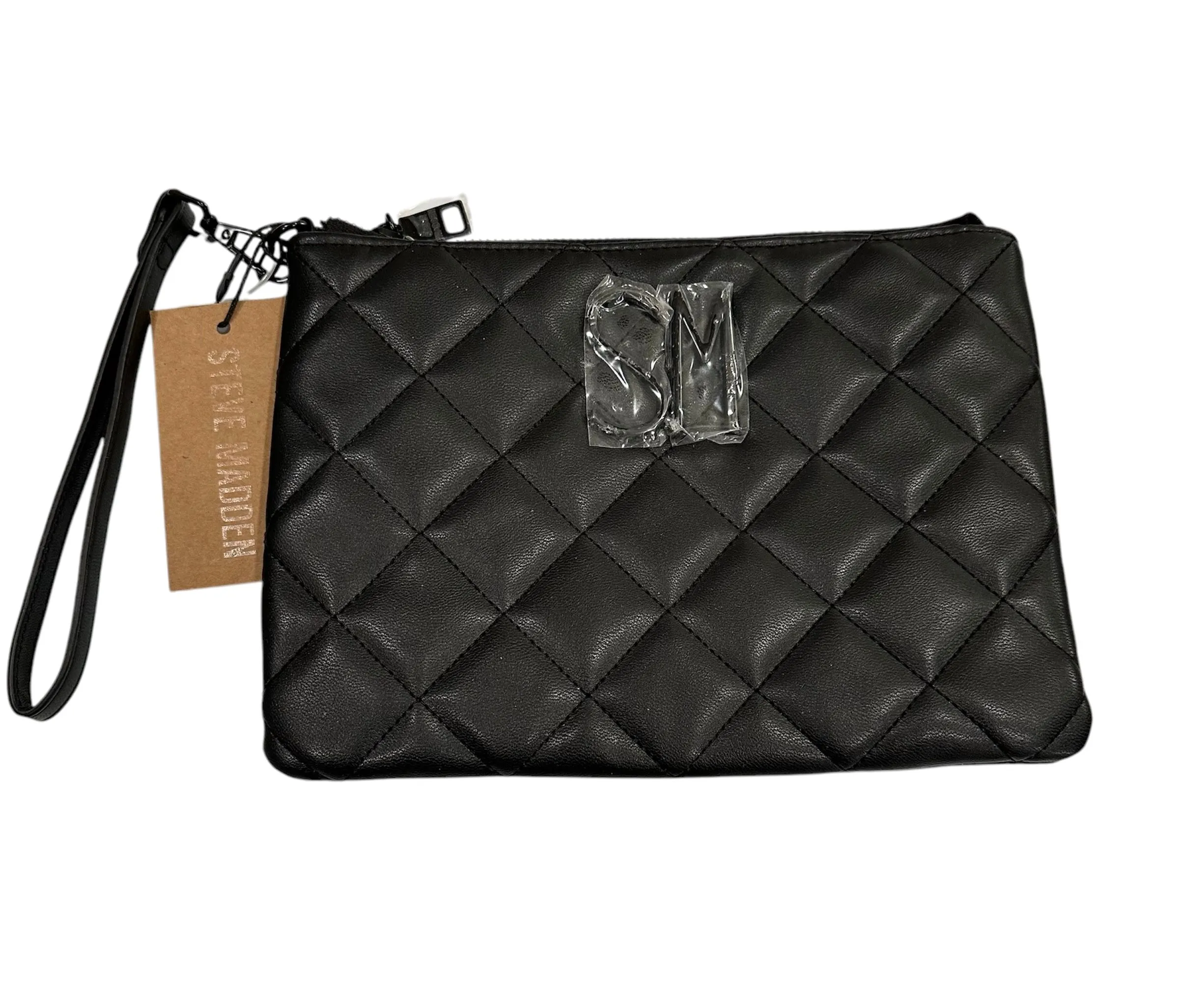 Product image for Steve Madden Black Quilted Wristlet