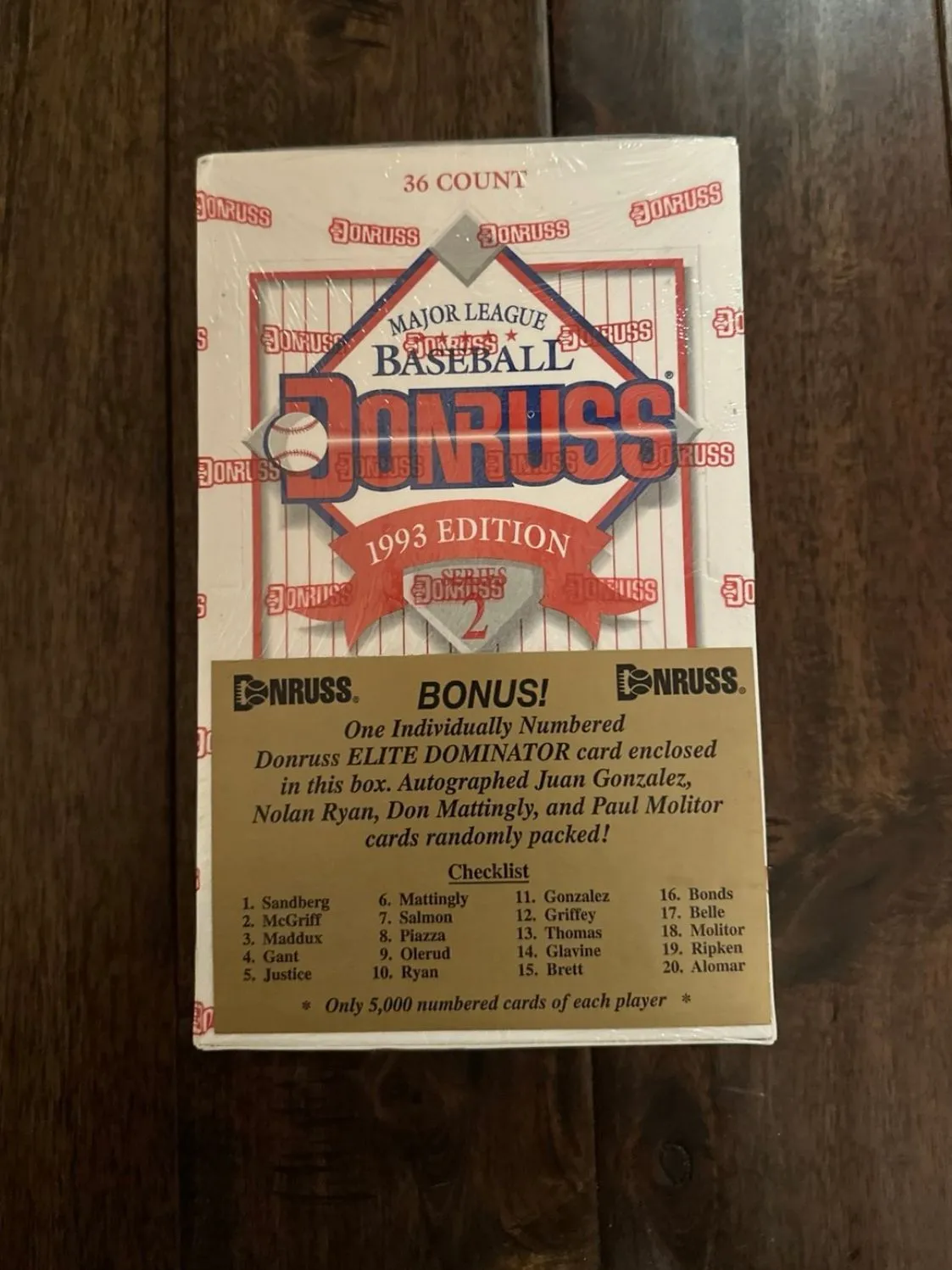 Product image for 1993 Donruss Baseball Series 2 NEW Factory Sealed Box with Elite Dominator