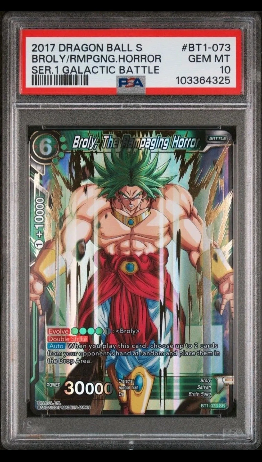 Product image for Broly, the Rampaging Horror BT1-073 PSA 10