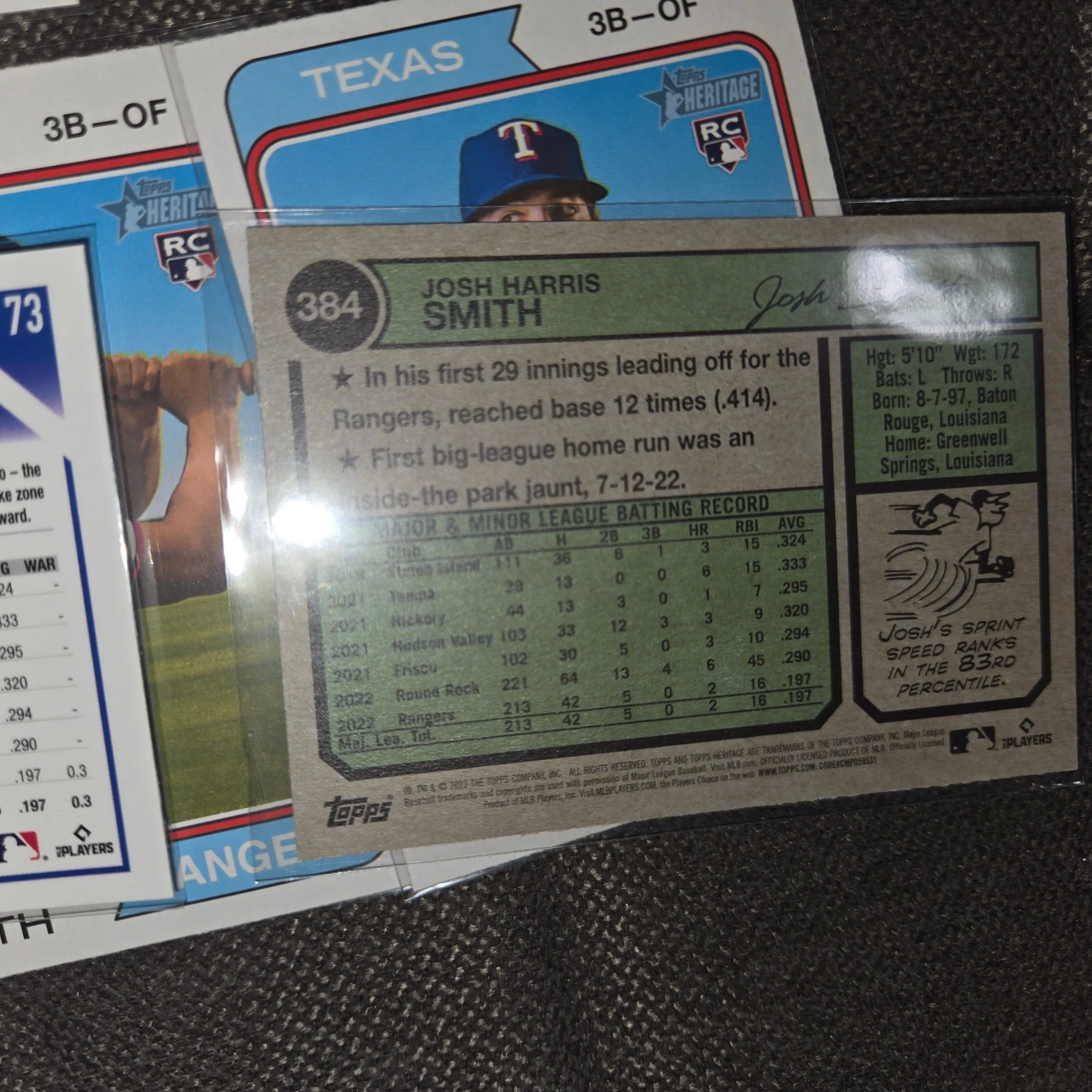Product image for Josh Smith RC Card Of 7 Topps Heritage Topps Chrome Texas Rangers