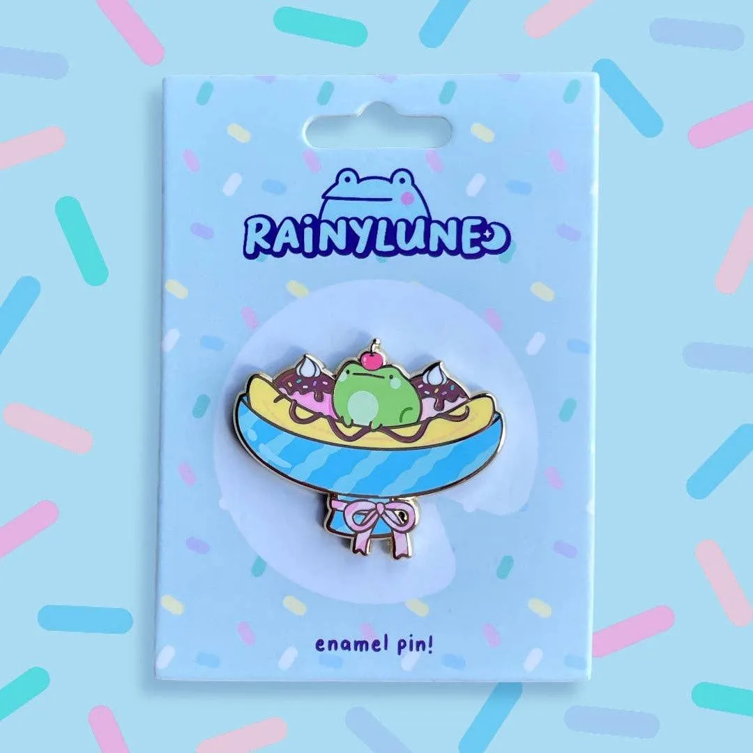 Product image for Rainylune Collectible Pin - Ice Cream Sundae NPC Frog Pin