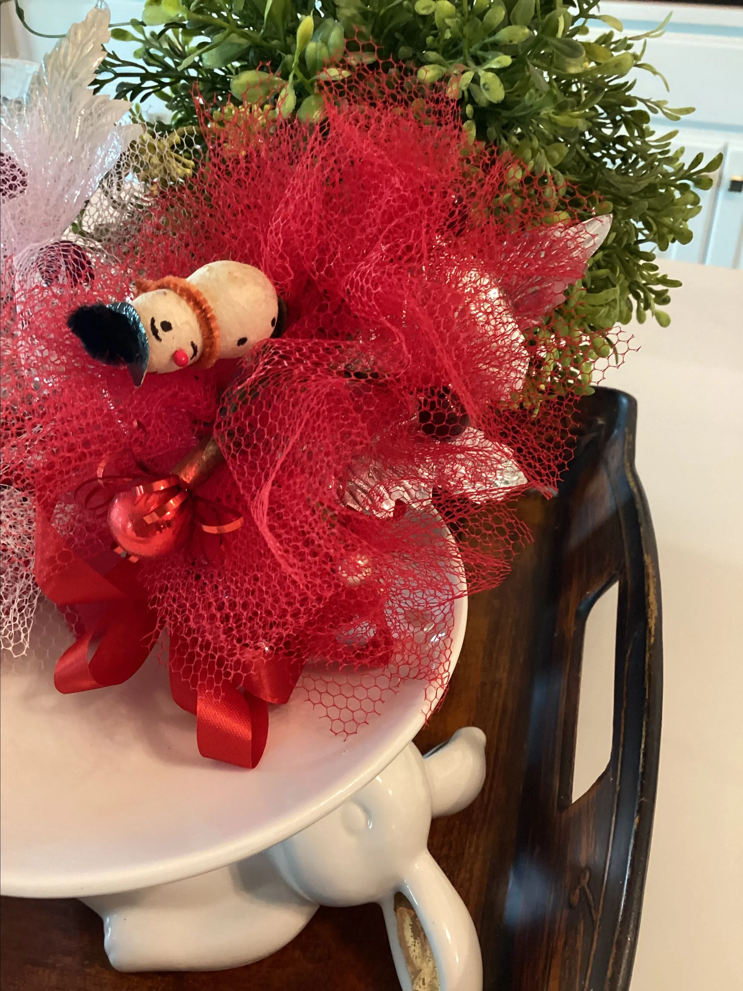 Product image for 17.  Vintage red snowman Christmas corsage
