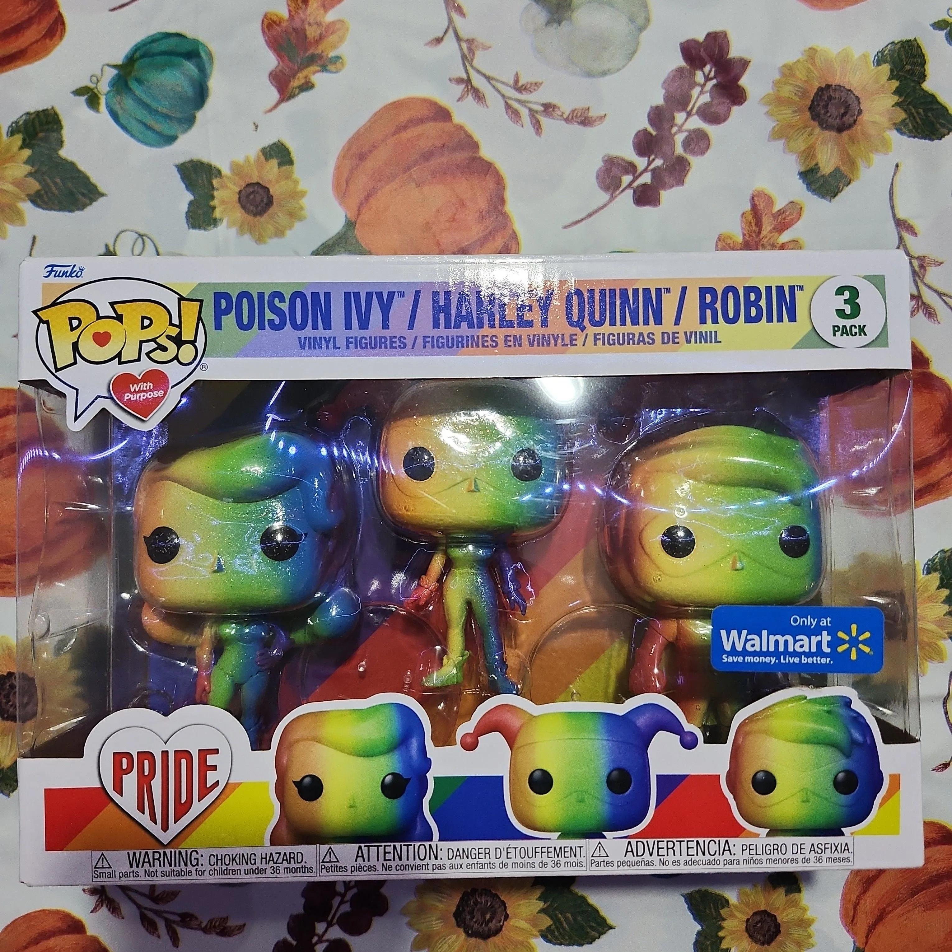 Product image for DC Pride 3 Pack Harley Quinn, Poison Ivy, Robin