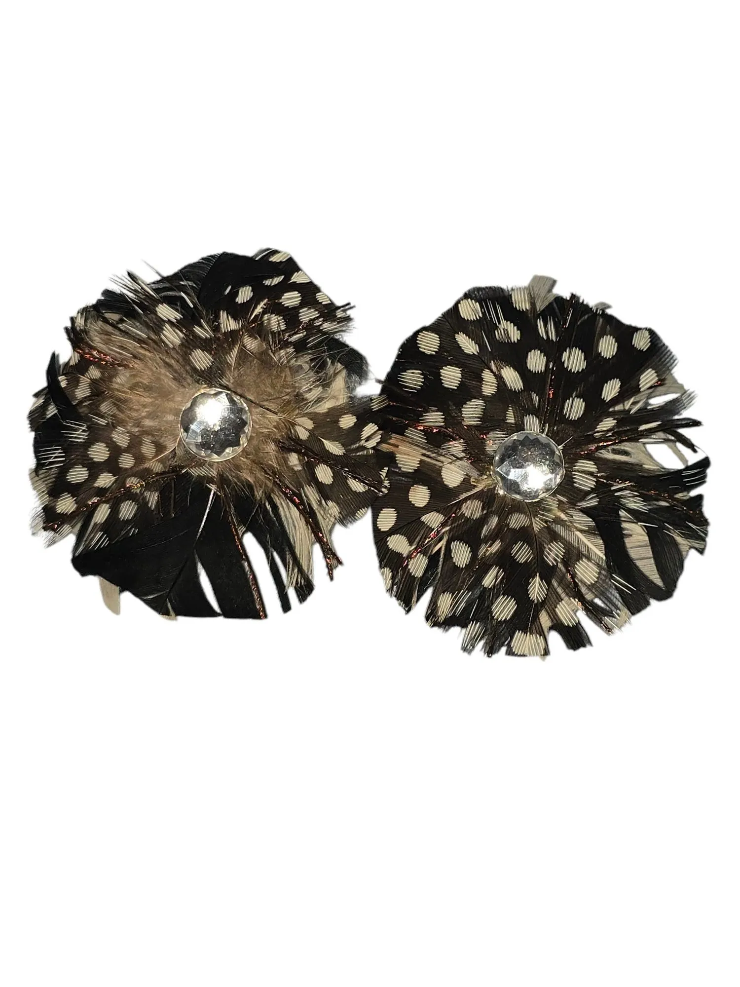 Product image for 031 Vintage Real Feather Post Earrings 2"